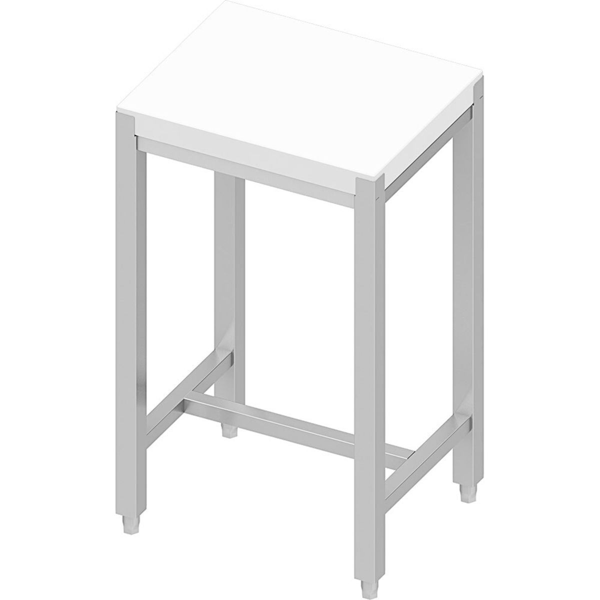 Stalgast Hackblock aus Polyethylen mit Untergestell 50x86x40 cm (BxHxT); silber/weiß