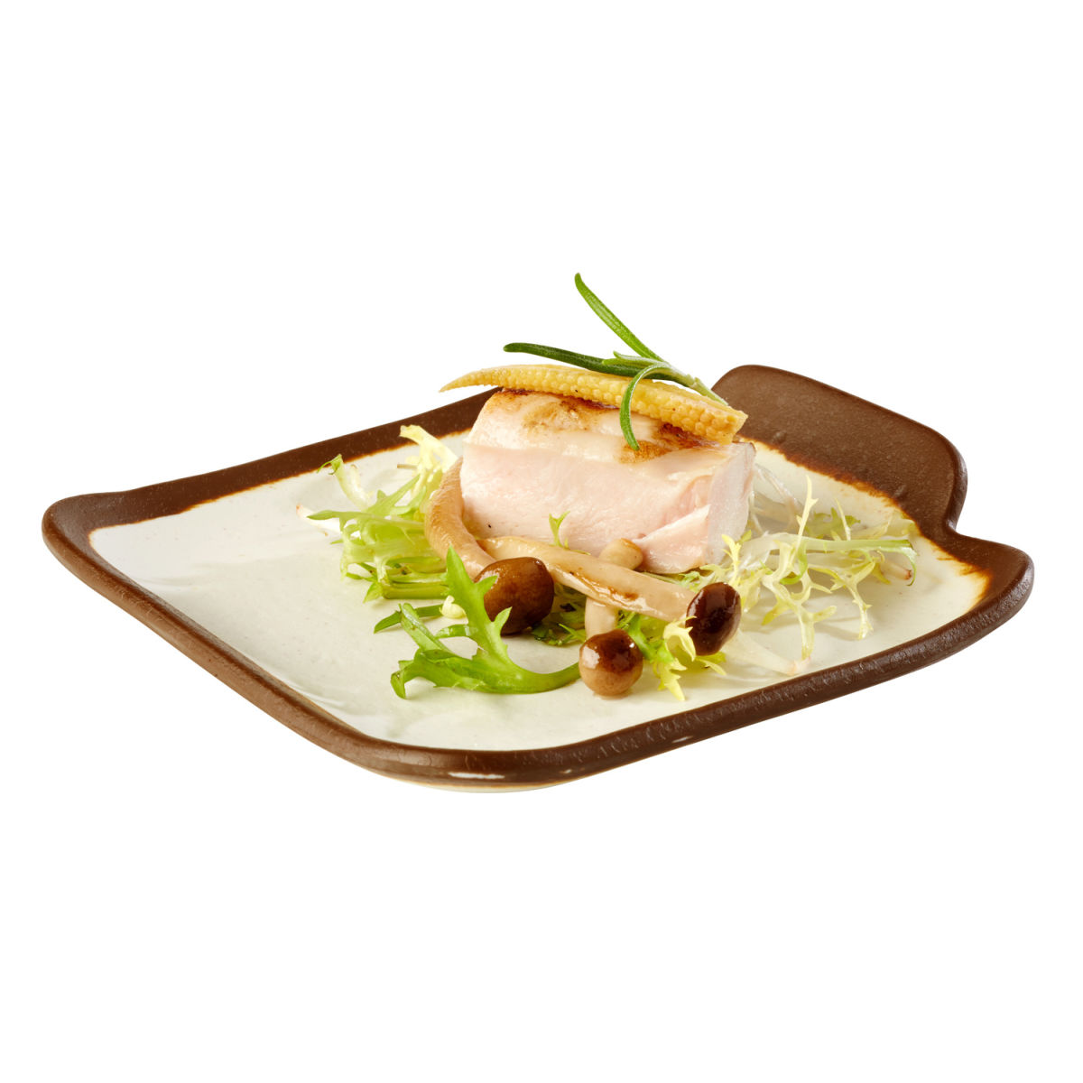 APS Teller CROCKER, Melamin 14x13x2.5 cm (LxBxH); beige/braun; rechteckig
