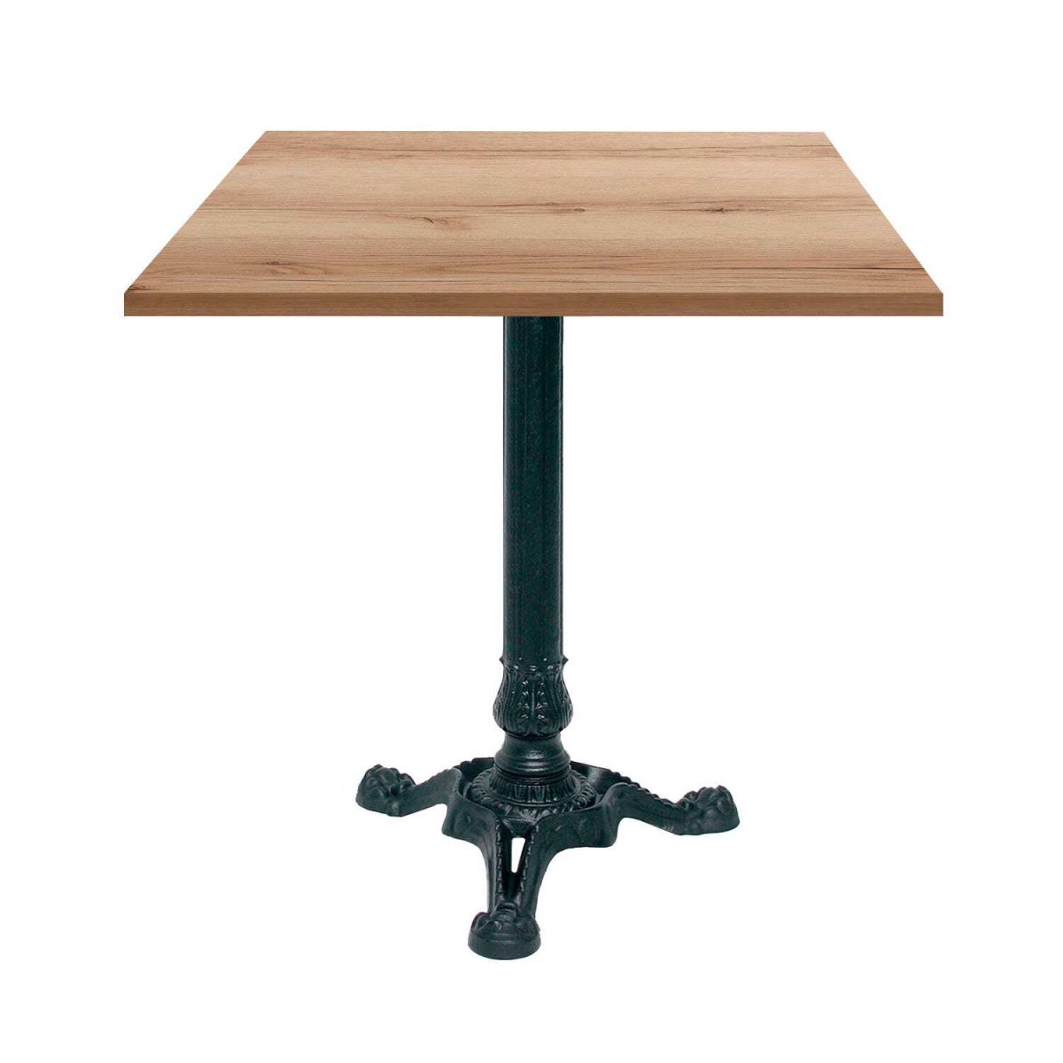 RestooTab Tisch Bistrot quadratisch - Dekor Stein & Holz 70x70x75 cm (LxBxH); eiche/natur; Gestell schwarz; quadratisch