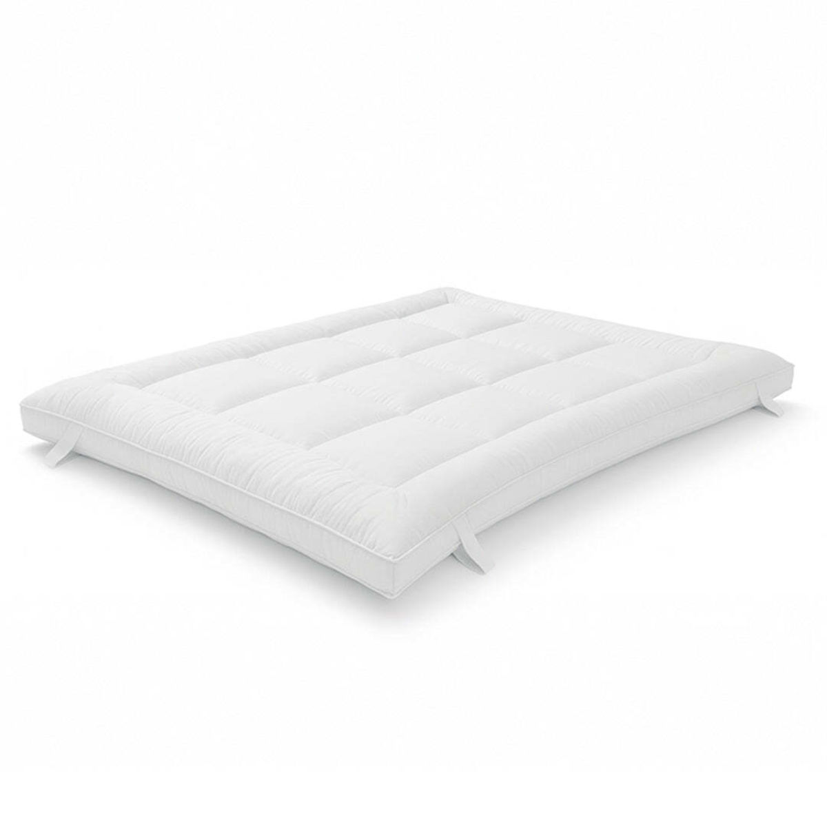 The White Stone Topper 800, Memory Foam 9 Zonen, mit Eckgummis; 90-90x200-200 cm (BxL); weiß