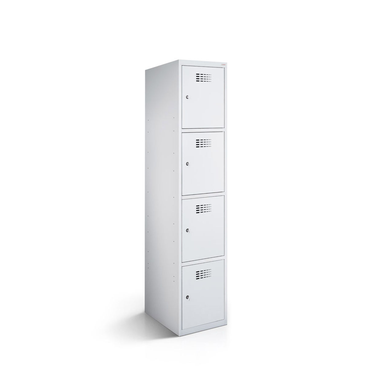 rotstahl Fächerschrank 4 Fächer mit lichtgrauem Korpus 30x50x180 cm (BxTxH); hellgrau