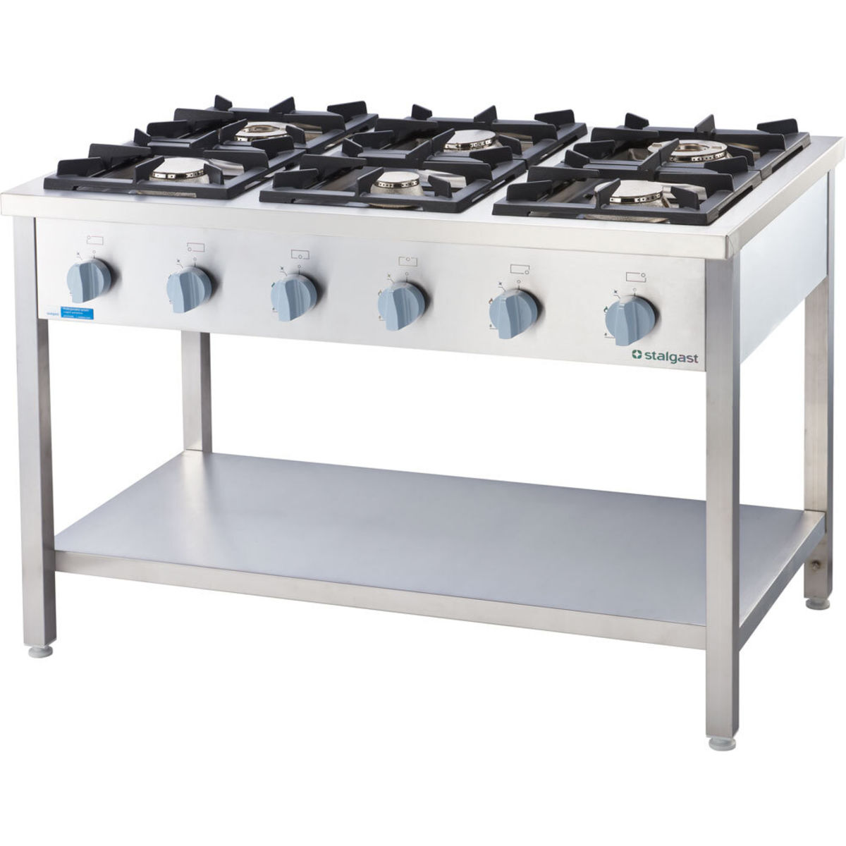 Stalgast Gasherd Serie 900 - G20, 6-Brenner 130x90x85 cm (BxTxH); silber