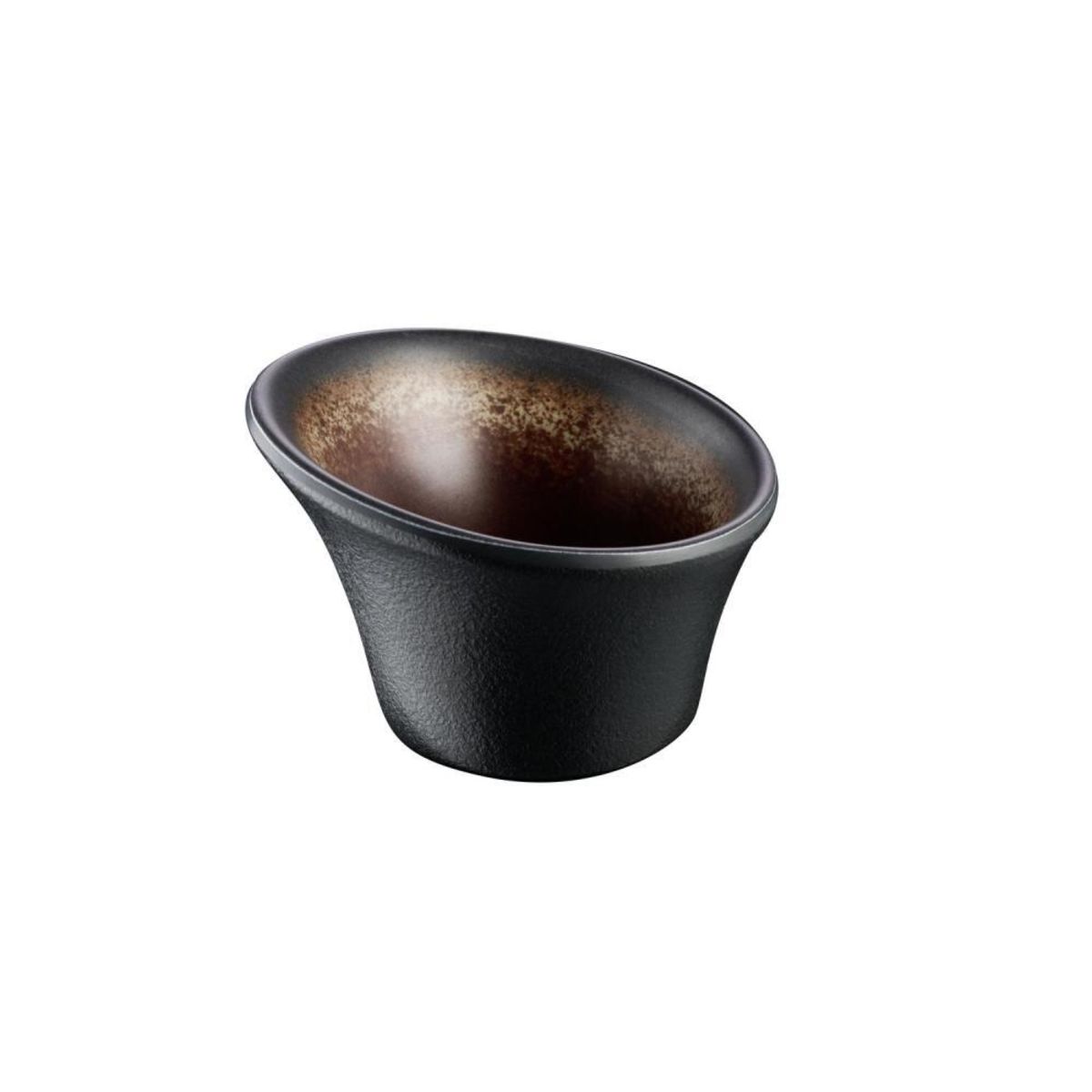 APS Schale -KAYA- , Ø 8 cm, H: 2,5 cm , Melamin , innen: Dekor, braun , außen: grau , 0,08 Liter , Verpackungseinheit: 12 Stück ,; 90 ml, 8x8x5.5 cm (LxBxH); braun/grau; rund; 12 Stück / Pack