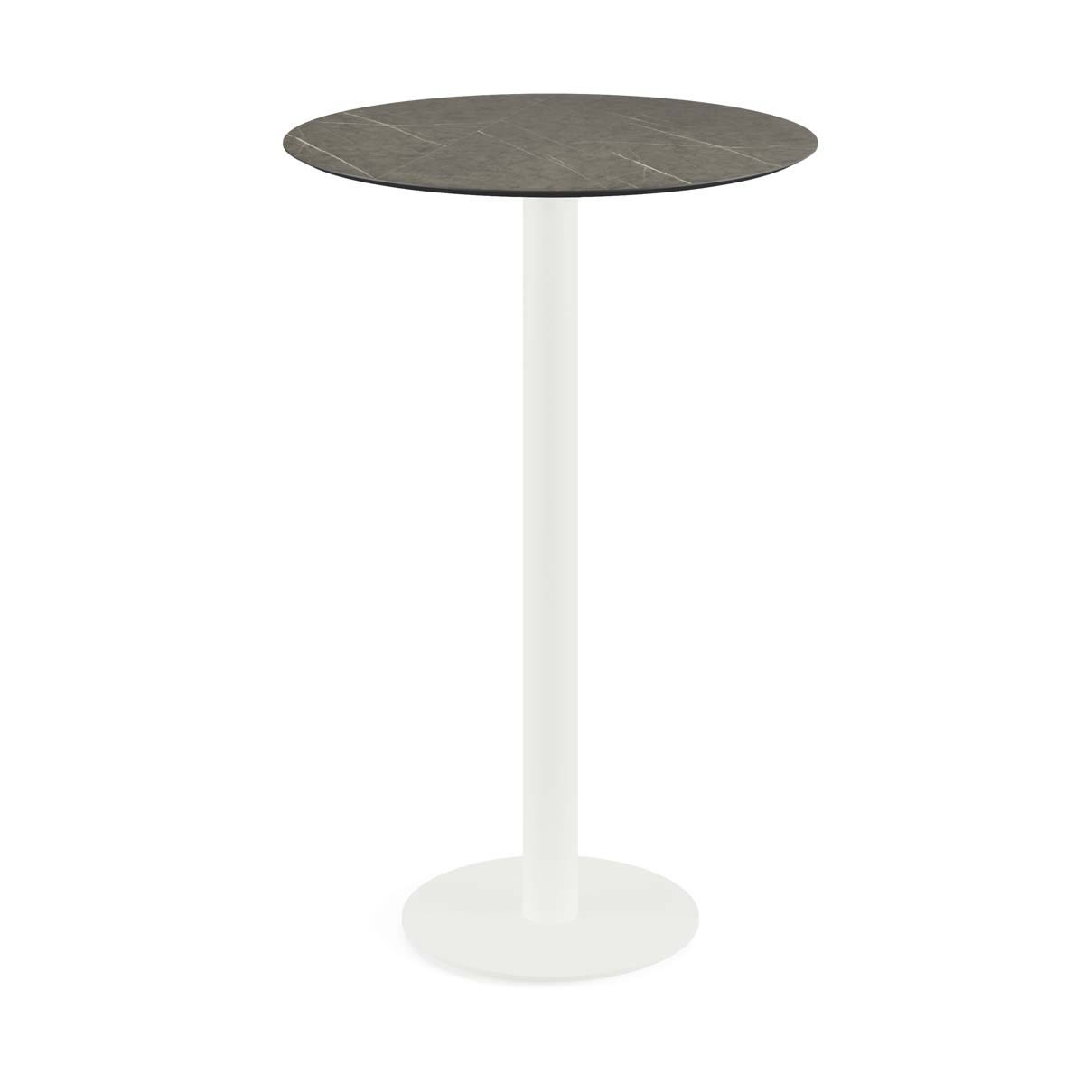 Feros Urban Stehtisch Weiß Gestell + HPL rund 109.2x70 cm (HxØ); braun; rund
