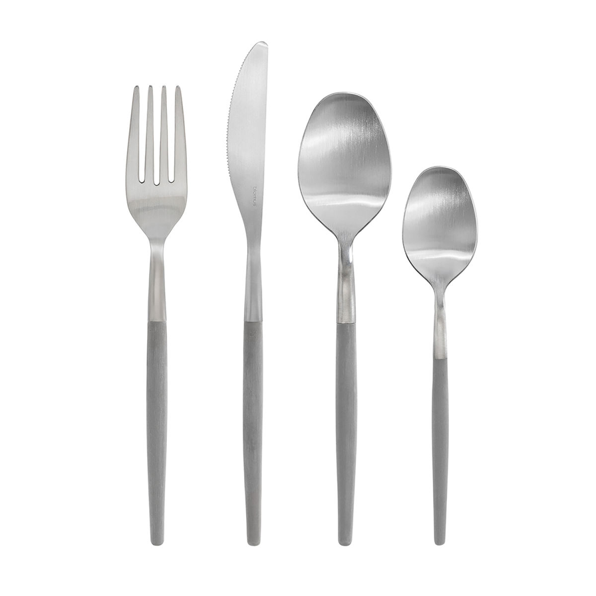 blomus Besteck-Set -MAXIME- 16-tlg. 20 cm (L); silber, Griff grau; 1 Set(s) / Pack