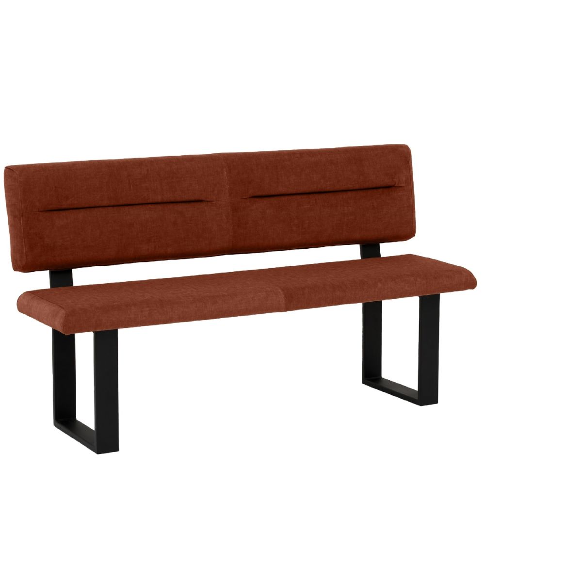 Mayer Sitzmöbel Sitzbank 4133 140x60x91 cm (BxTxH); Sitz rostbraun, Gestell schwarz