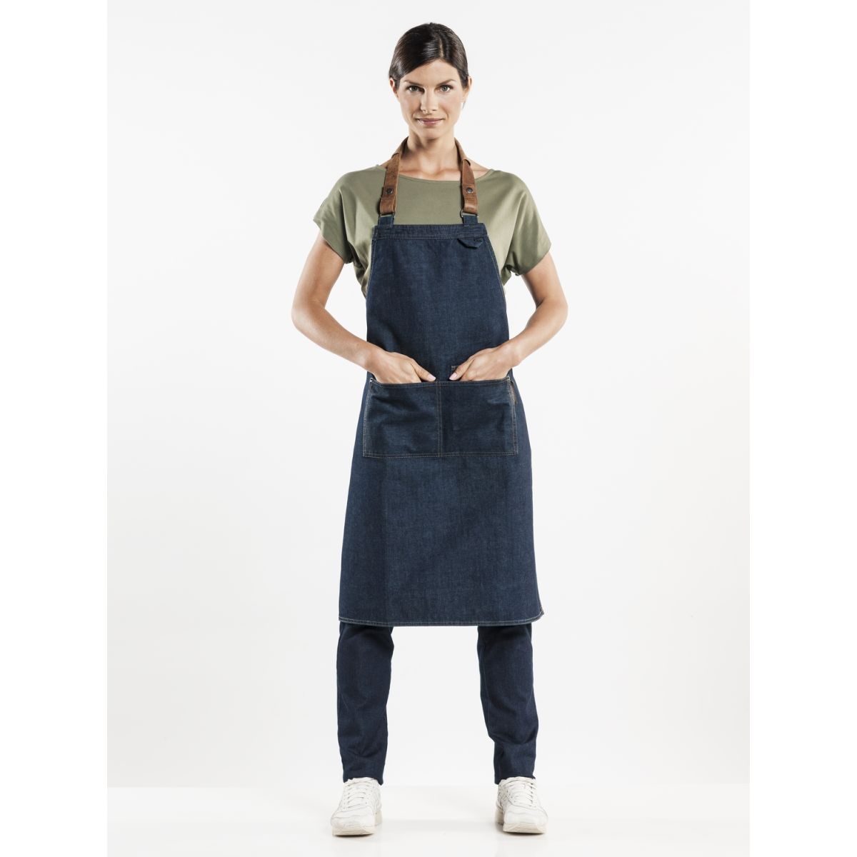 Chaud Devant Latzschürze Forene Blue Denim W70 – L90; 90x70 cm (LxB); denim dunkel