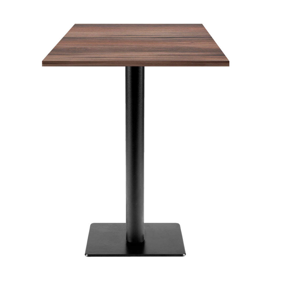 RestooTab Stehtisch Milan T quadratisch - Dekor Holz 60x60x113 cm (LxBxH); Platte eiche geräuchert, Gestell schwarz; quadratisch