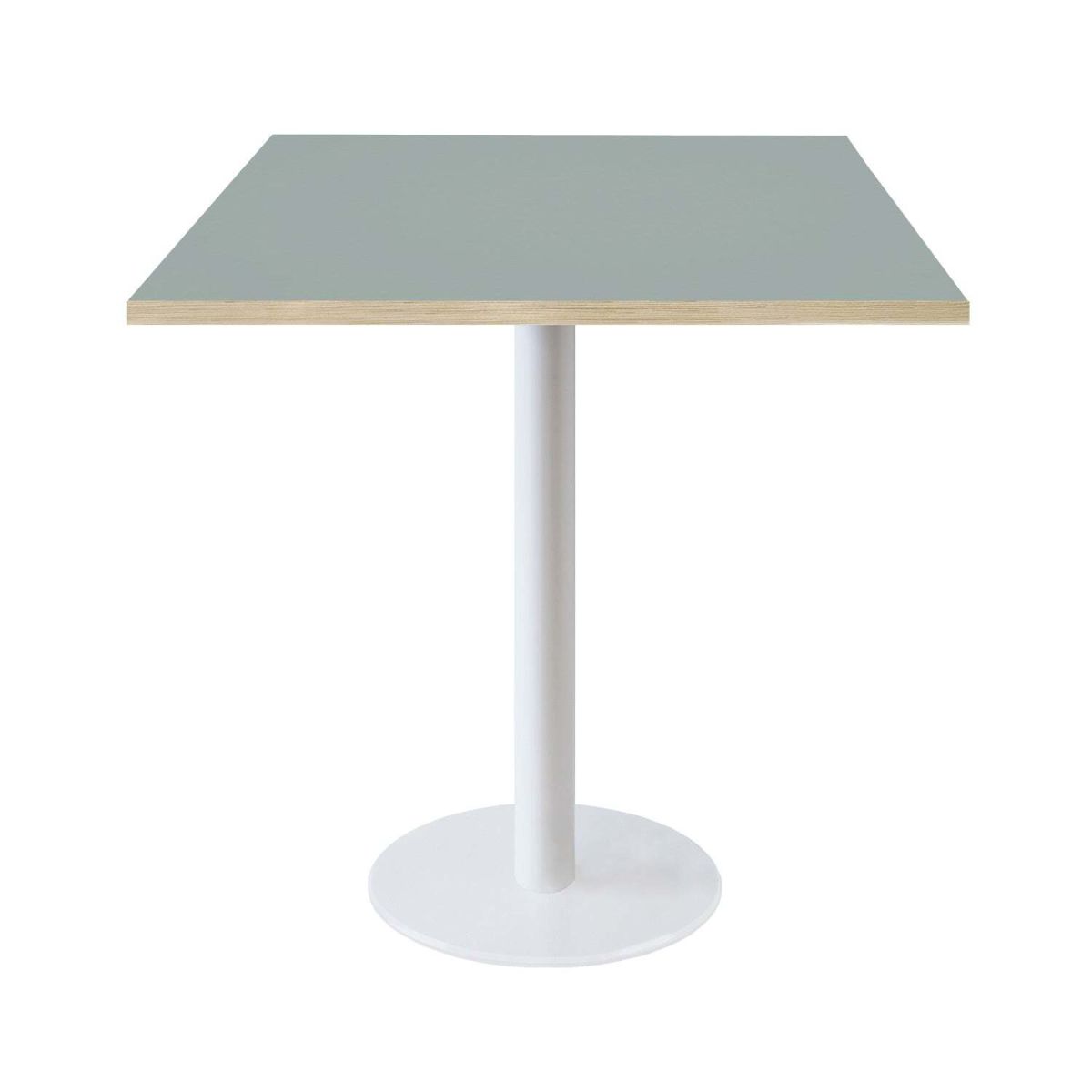 Tavolo Roma quadrato base bianco - laminato tinta unita RestooTab; 70x70x75 cm (LxLxH); grigio/marrone; quadrata