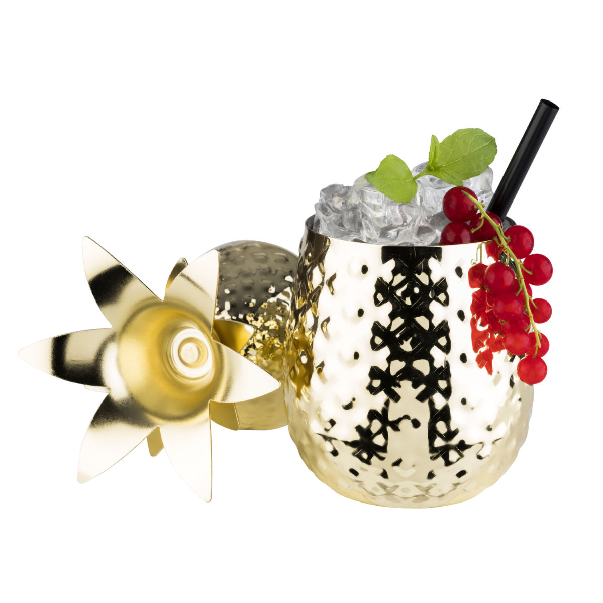 APS Becher PINEAPPLE, Edelstahl; 500 ml, 9x19 cm (ØxH); gold