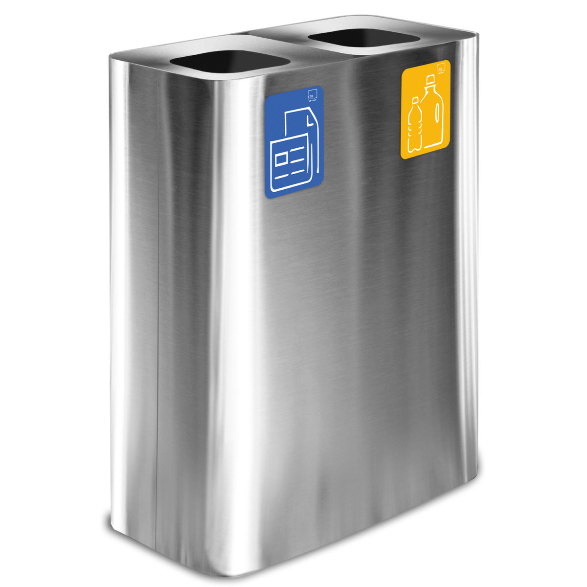 STIL CASA Stil Casa PURE Abfallsammelsystem, Edelstahl, satinierter Deckel 100 l, 61x31x81.5 cm (LxBxH); silber; rechteckig
