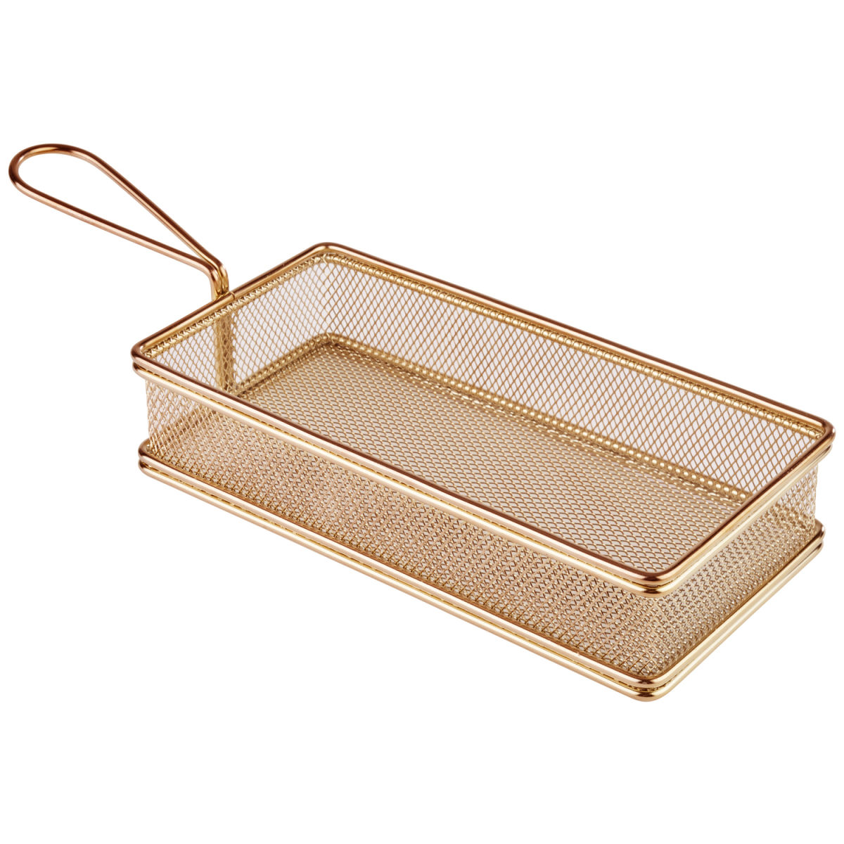 APS Servier-Frittierkorb SNACKHOLDER, Edelstahl, eckig 21.5x10.5x4.5 cm (LxBxH); gold; rechteckig