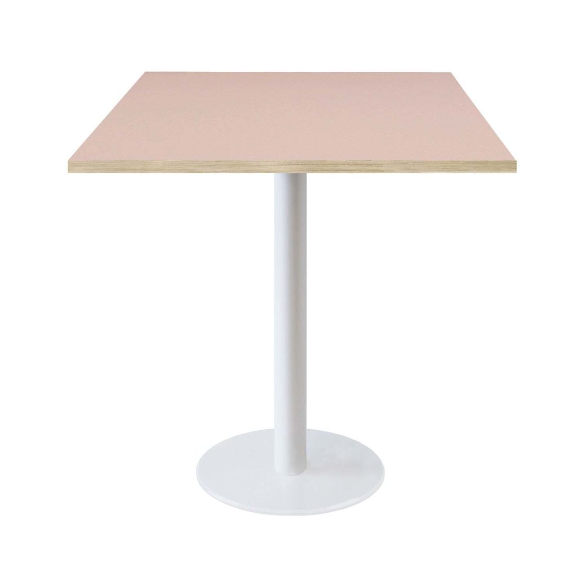 Tavolo Roma quadrato base bianco - laminato tinta unita RestooTab; 70x70x75 cm (LxLxH); rosa antico/marrone; quadrata