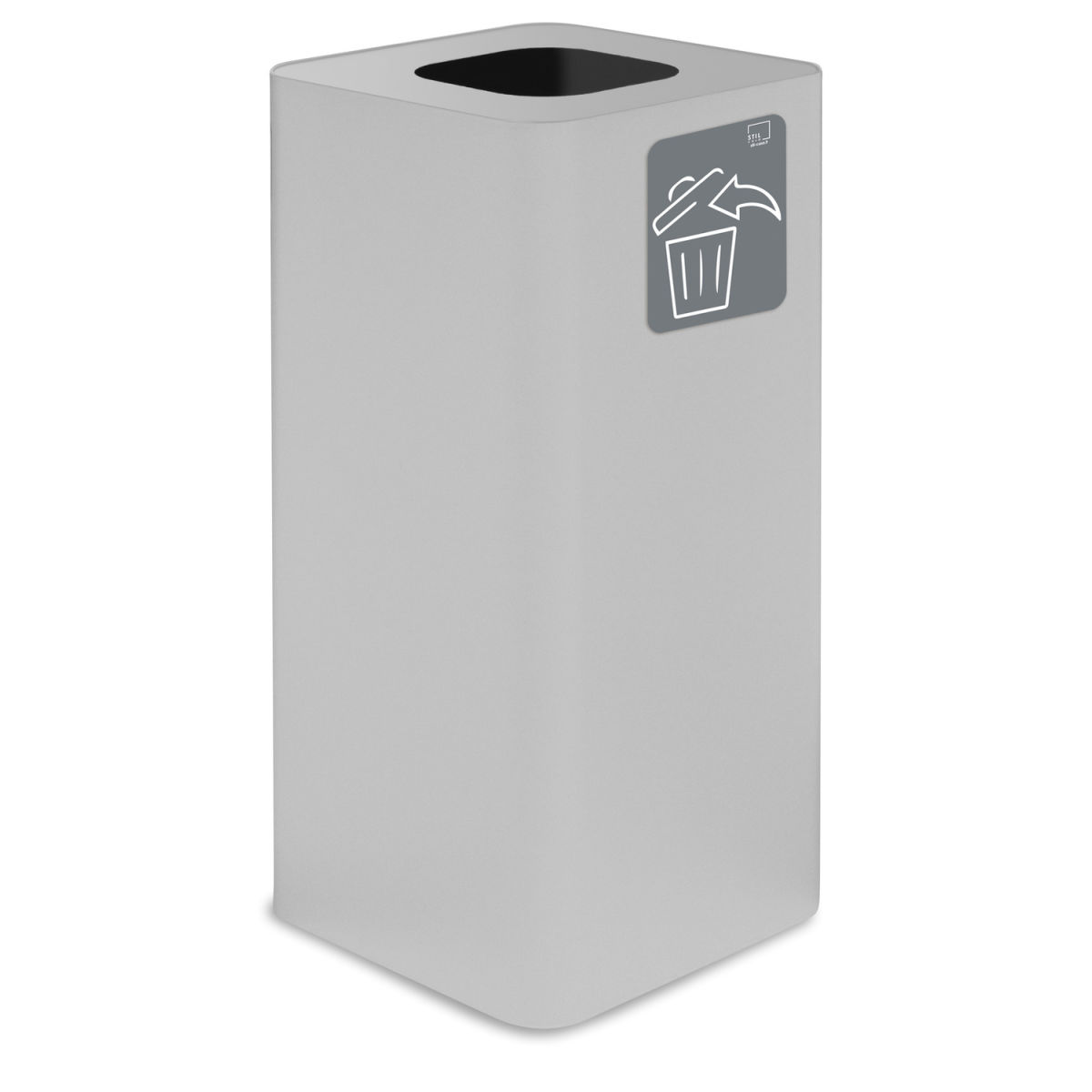 STIL CASA Stil Casa PURE Abfallsammelbehälter, Stahl lackiert 100 l, 38.3x38.3x82.5 cm (LxBxH); weiß; rechteckig