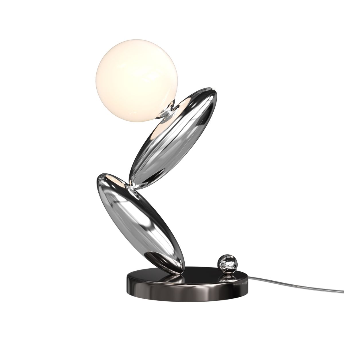 Maytoni Maytoni Tischleuchte Resonance Platin, aus Metall, LED, 600lm, 3000K; 22.5x18x12x37 cm (LxBxØxH); platin; Gestell platin