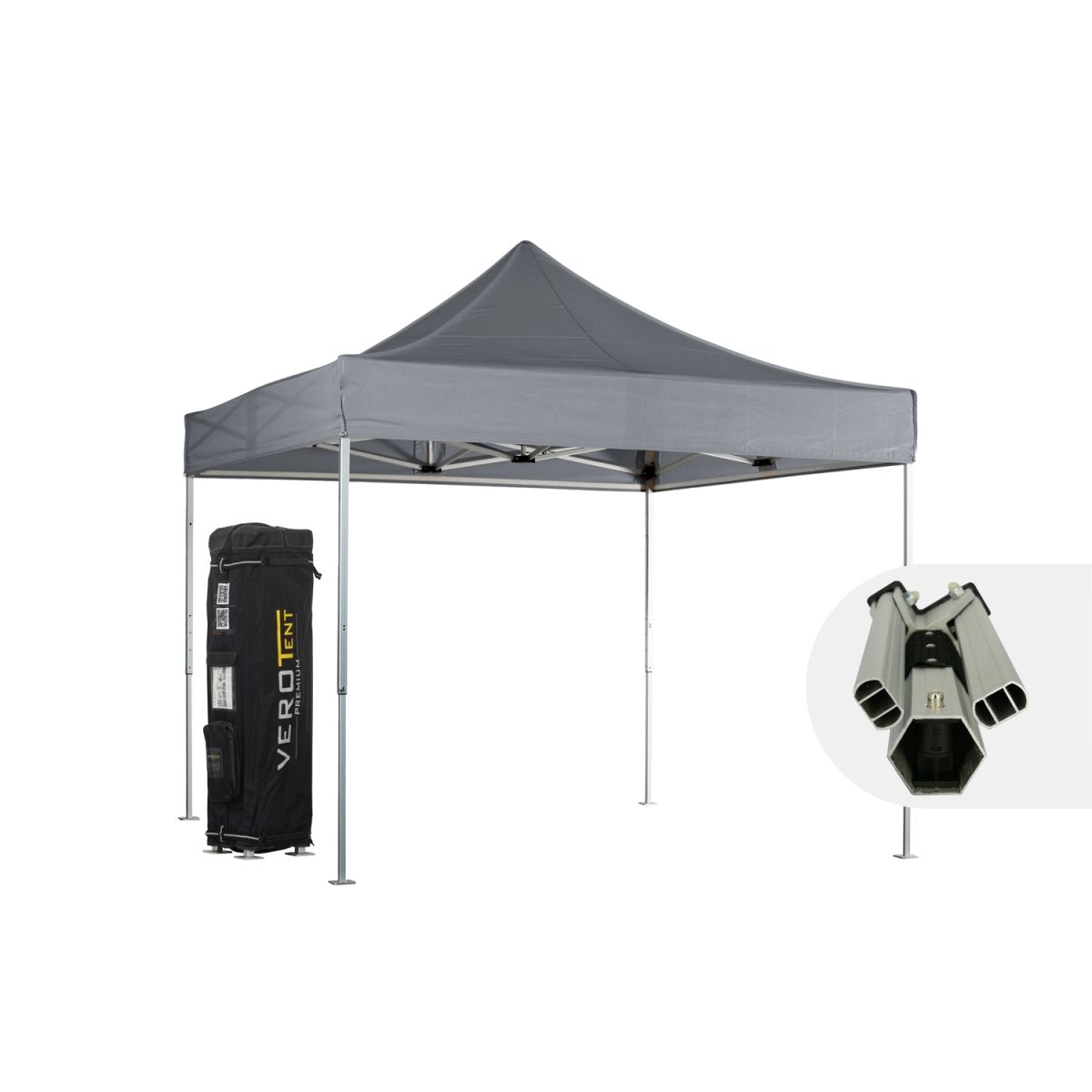 VeroTENT VeroTENT Faltpavillon 3x3m Luxea mit Dach 300x300x330 cm (LxBxH); grau