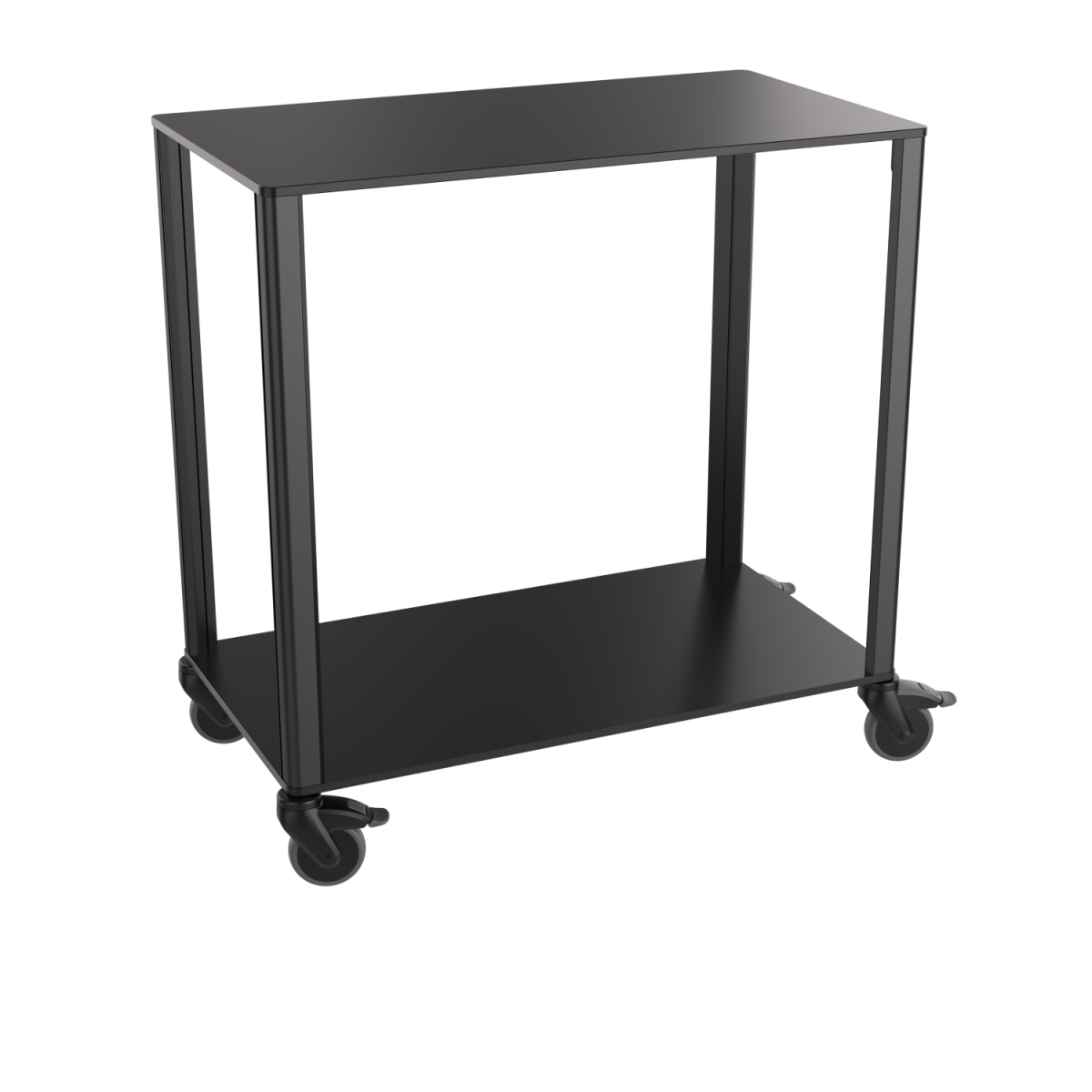 QUATRO Eleganter Servierwagen, erweiterbar mit vielen Accessoires 90x51x92 cm (BxTxH); schwarz