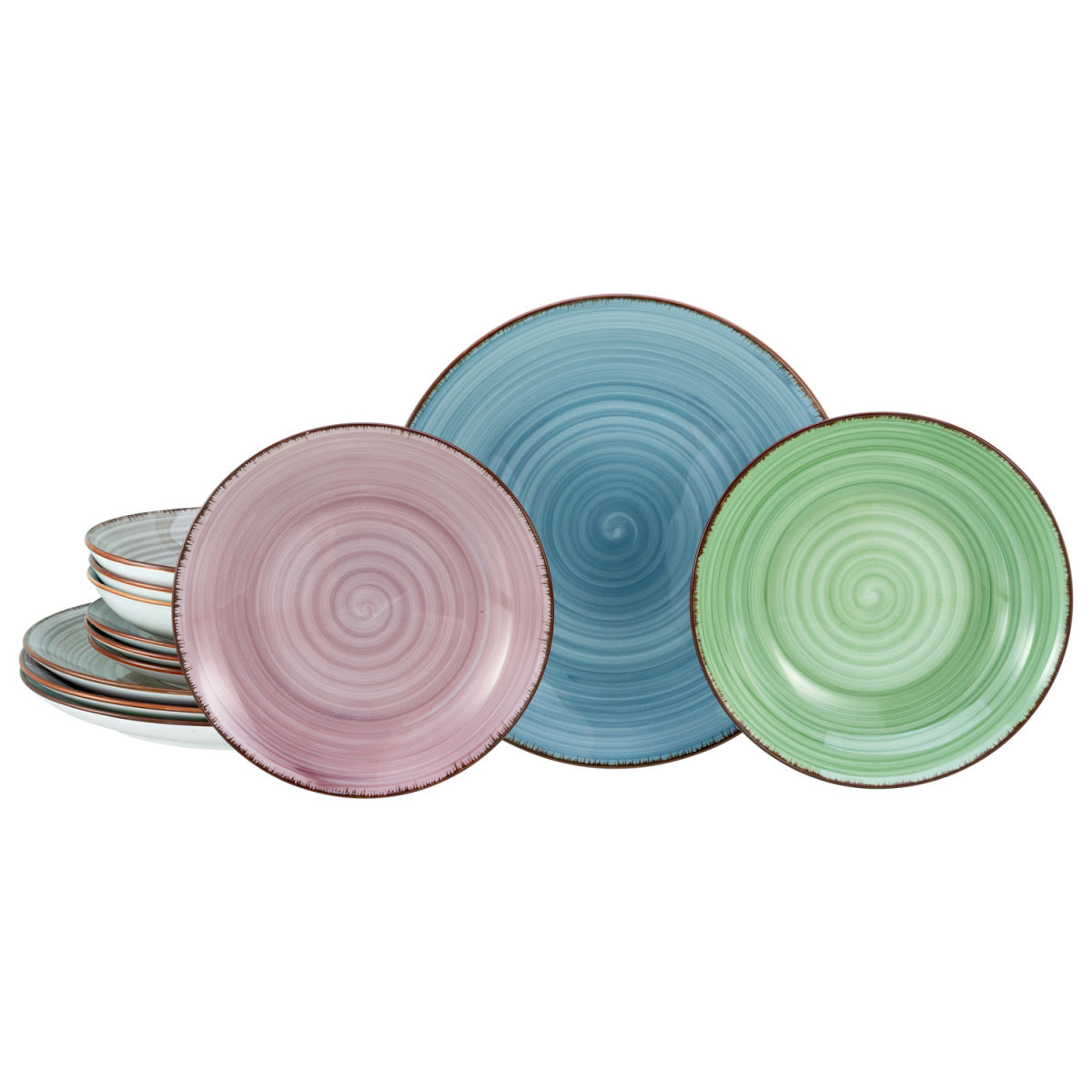 CreaTable Samba bunt - Tellerset 12 tlg mehrfarbig