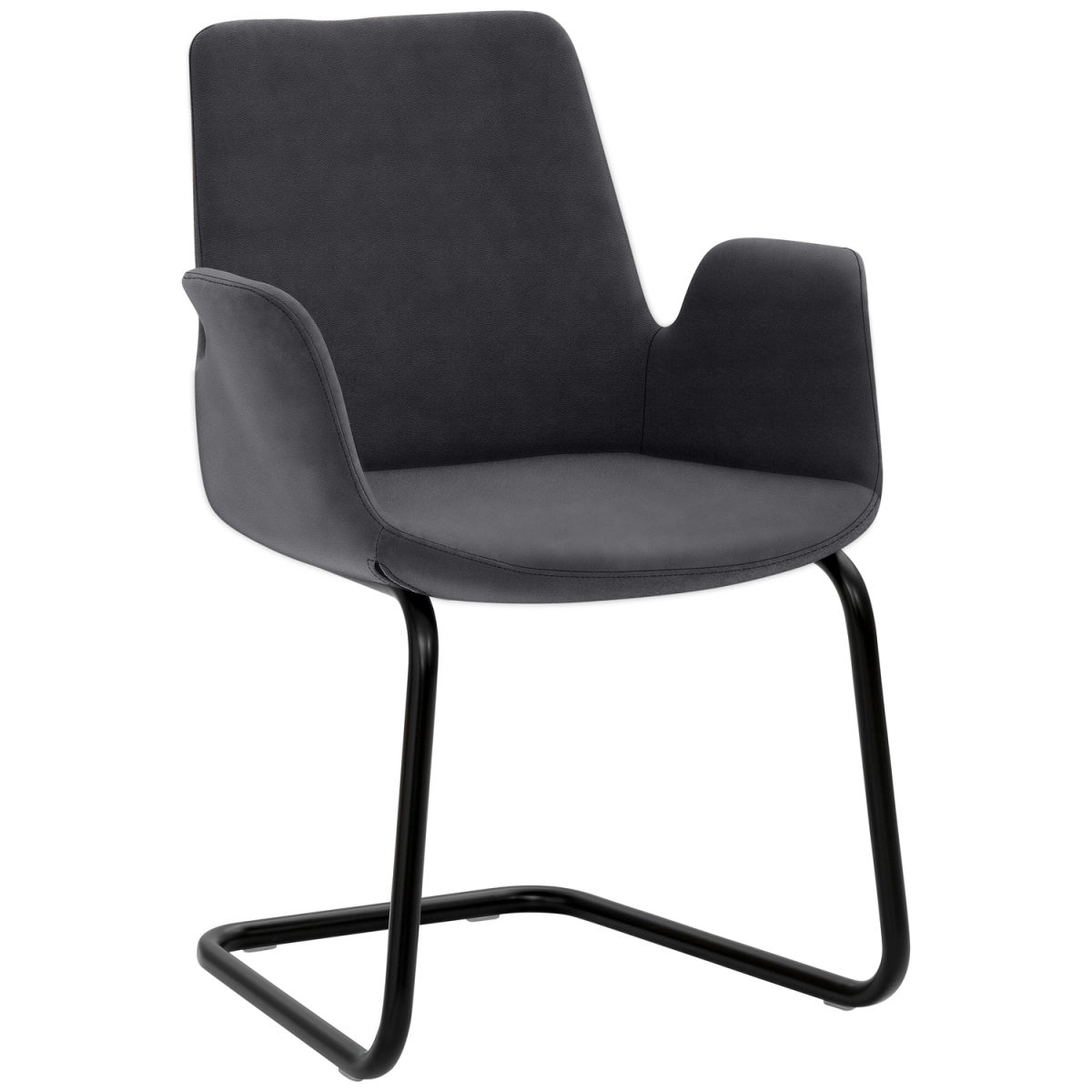 Mayer Sitzmöbel Sessel 2009, Mikrofaser-Stoff, mit Armlehnen 58x56x86 cm (BxTxH); Sitz anthrazit, Gestell schwarz