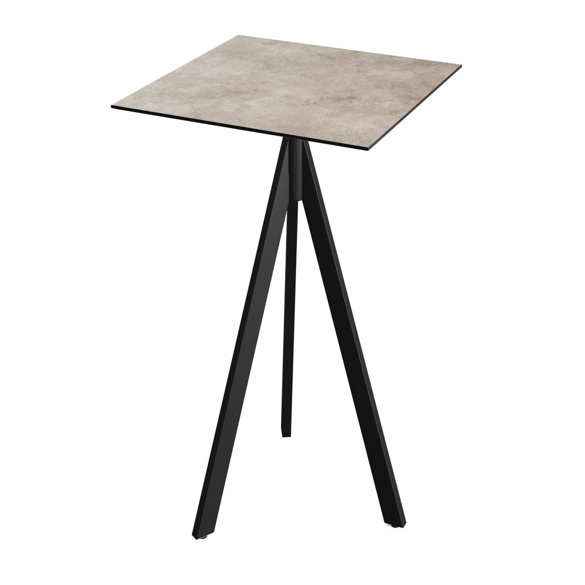 Tavolo alto Infinity Tripod base + HPL 70x70 cm Feros; 70x70x110 cm (LxLxH); nero/sabbia; quadrata