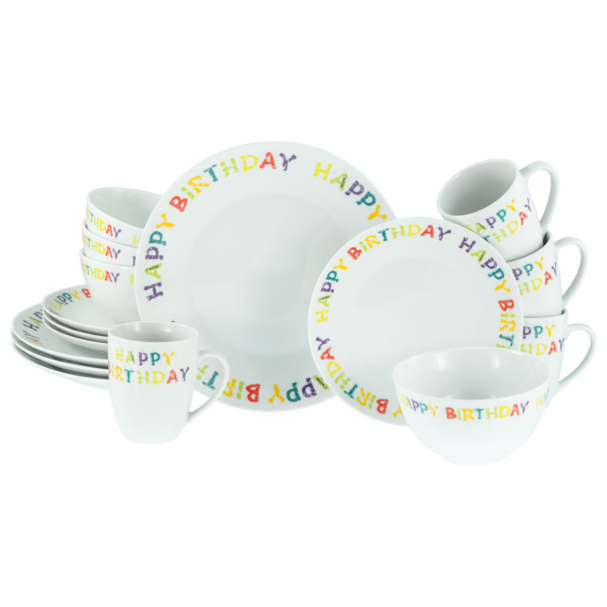 CreaTable Happy Birthday - Kombiservice 16-tlg weiß
