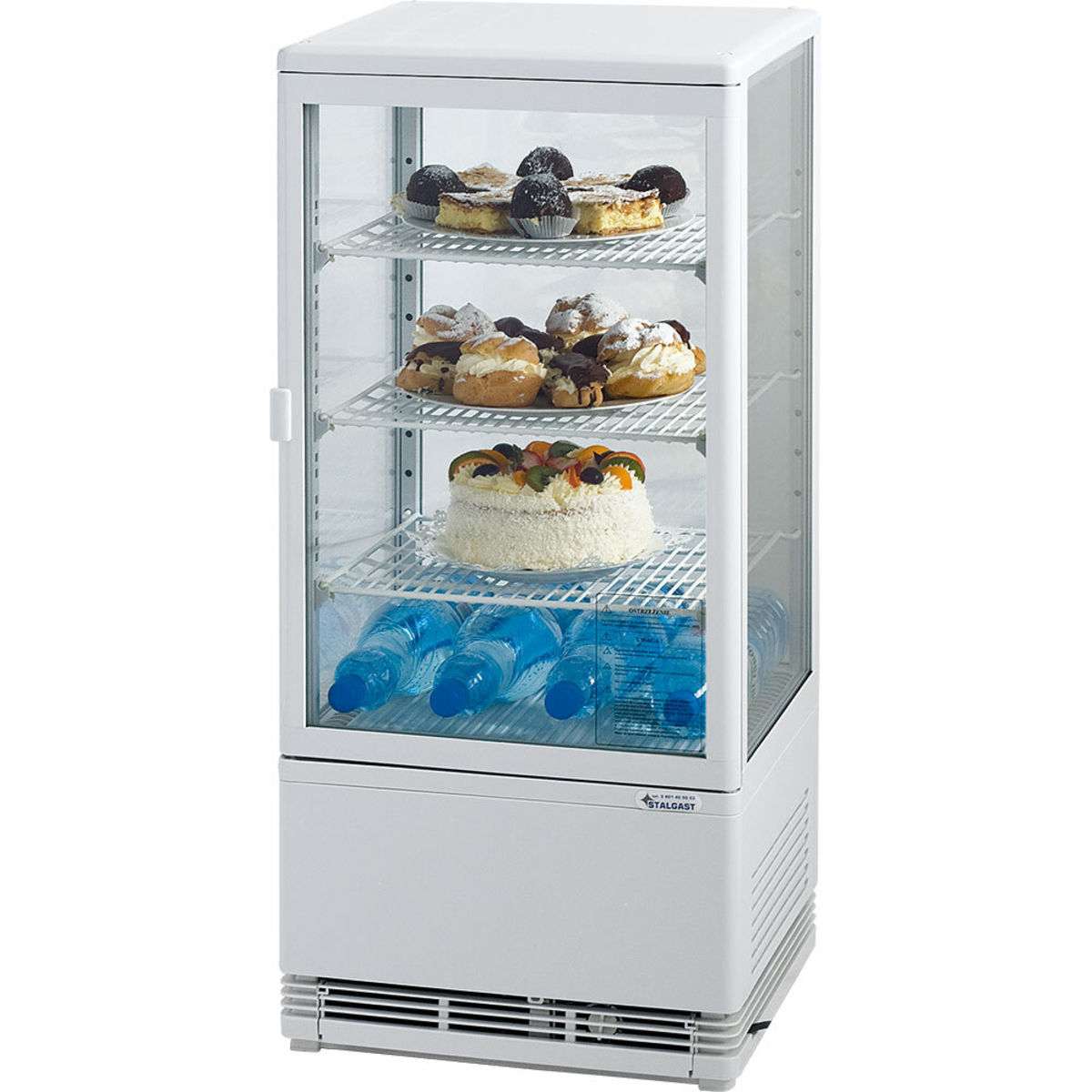Stalgast Kühlvitrine PAN4L, 78 Liter mit Umluftkühlung 42.8x96x38.6 cm (BxHxT); weiß