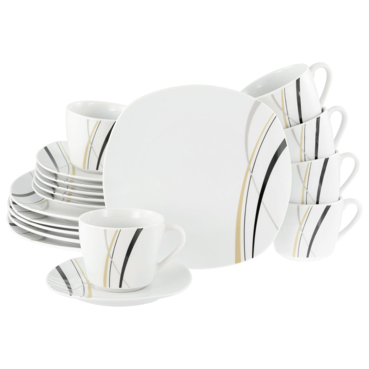 CreaTable Square City Line - Kaffeeservice 18-tlg; weiß