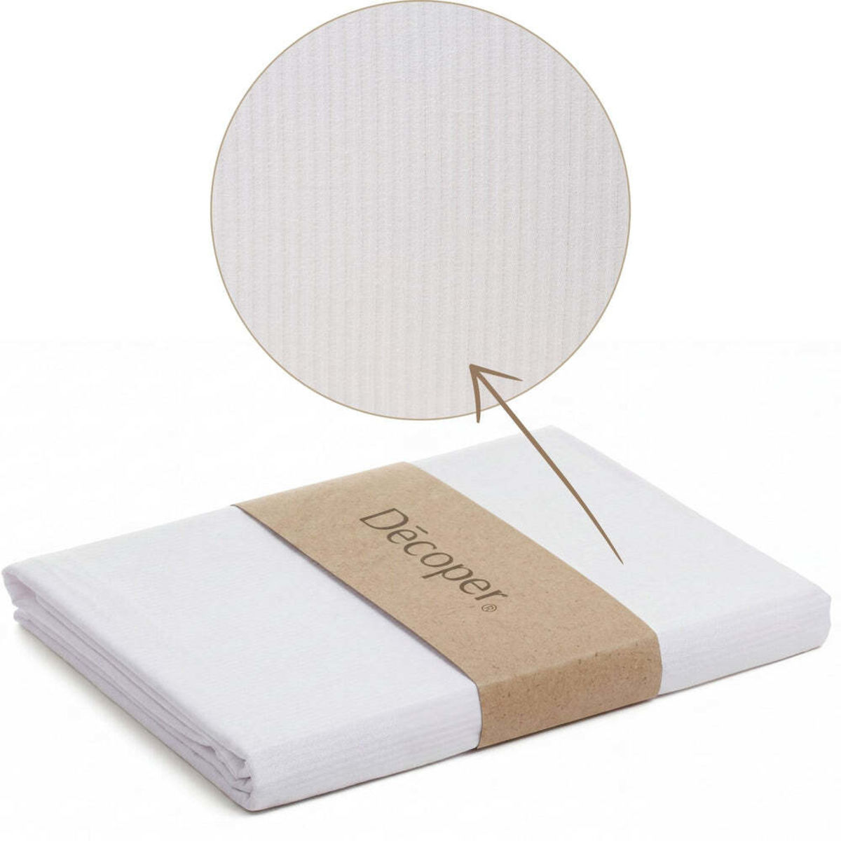 Decoper Streifsatin Bettwäsche Set; 135x200 cm (BxL), 40x80 cm (LxB); weiß