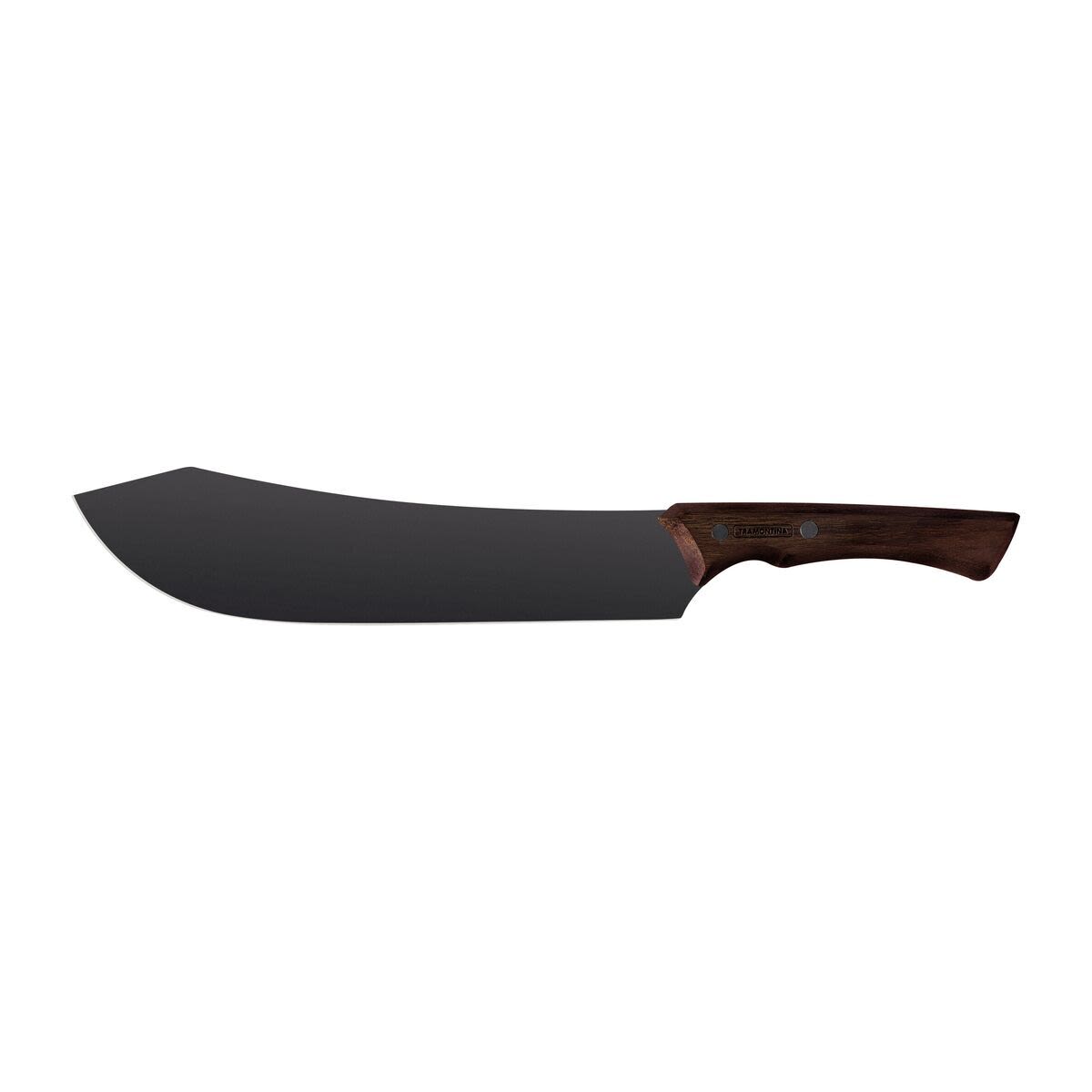TRAMONTINA Fleischmesser Churrasco Black Klingenlänge 24 cm, 38.6 cm (L); silber/braun
