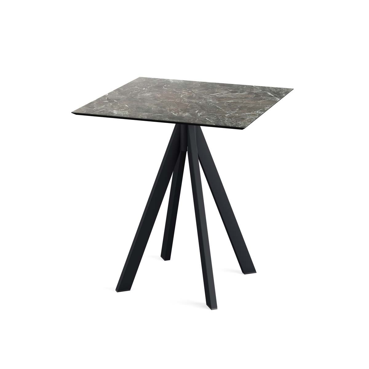 Feros Terrassentisch Infinity Schwarz Gestell + HPL quadratisch 70x70x73.2 cm (LxBxH); mehrfarbig; quadratisch