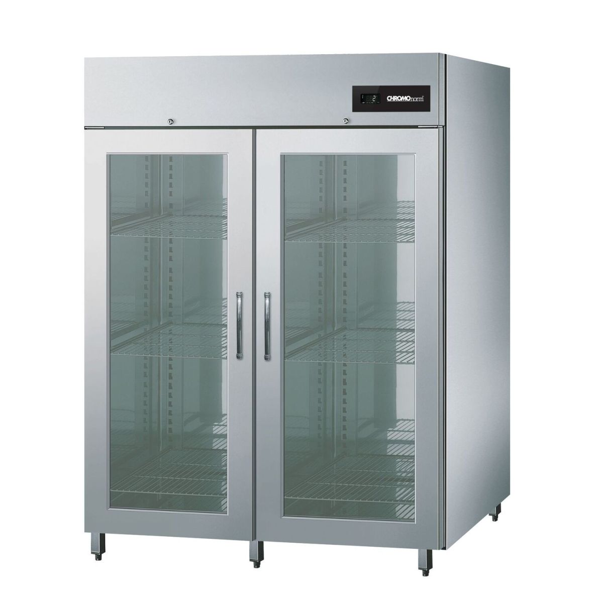 CHROMOnorm Nova - Tiefkühlschrank BN 1300 GN 2/1 Glastüren, Steckerfertig 139x81 cm (BxT); grau