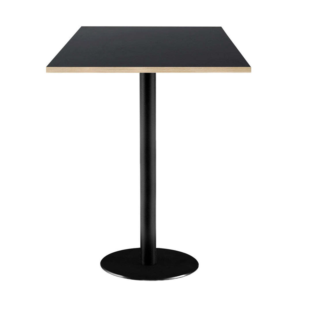 RestooTab Stehtisch Rome quadratisch - Dekor Uni 60x60x113 cm (LxBxH); Platte schwarz, Gestell schwarz; quadratisch
