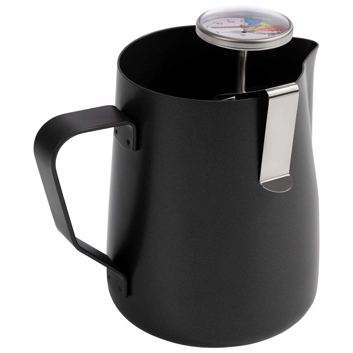 Buddy’s Bar Milchkanne + Thermometer; schwarz/silber