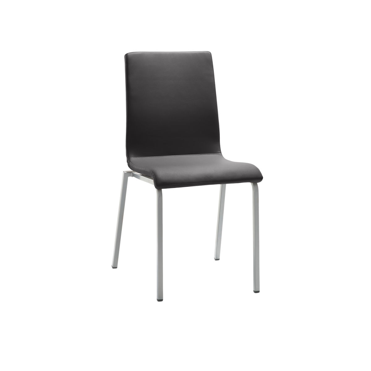 Mayer Sitzmöbel Stuhl 2120, Mikrofaser-Stoff, Rechteckrohr 47x54x90 cm (BxTxH); Sitz graphit, Gestell silber
