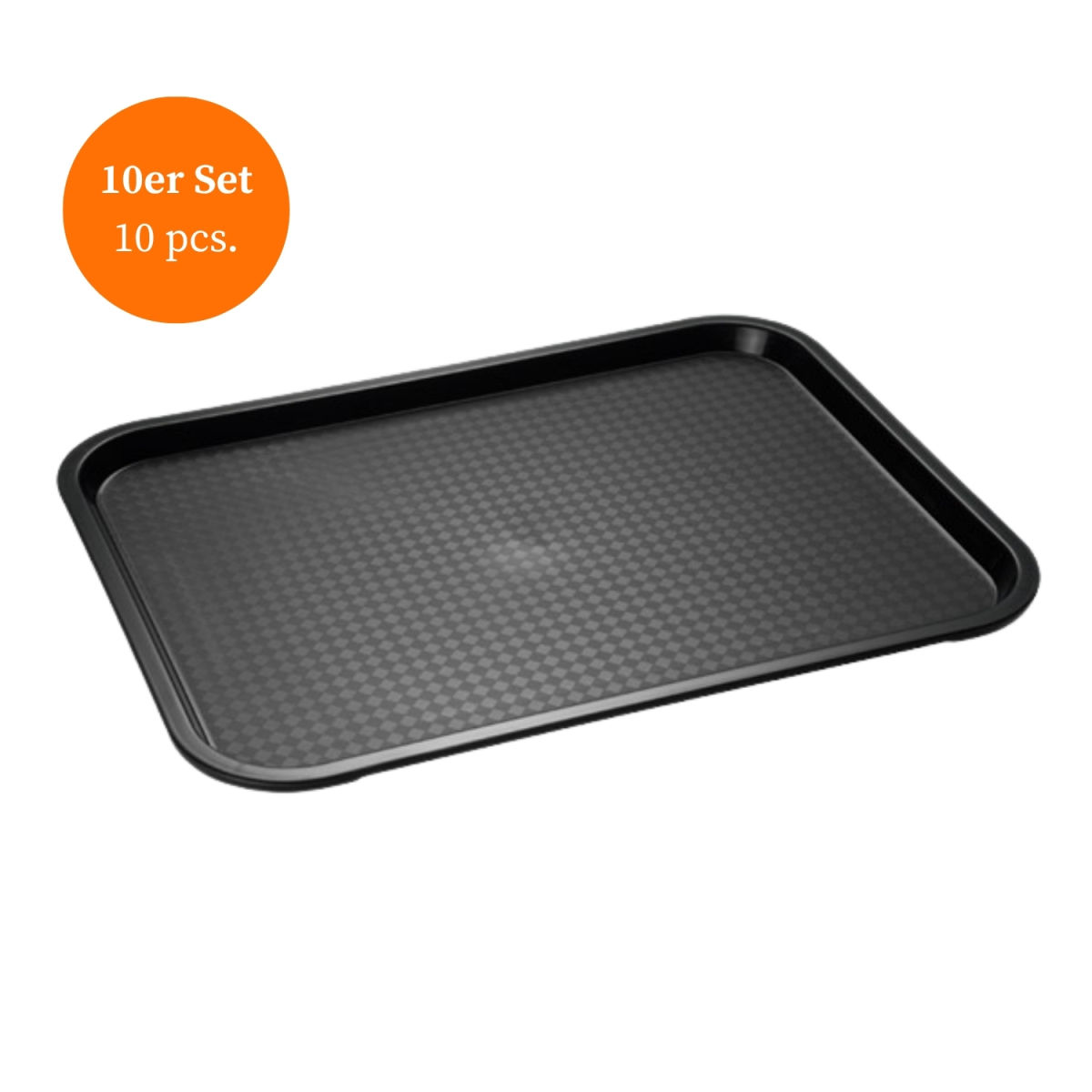 APS Fast Food-Tablett, 4er-Set; 27x35x2 cm (LxBxH); schwarz; rechteckig; 10 Stück / Pack