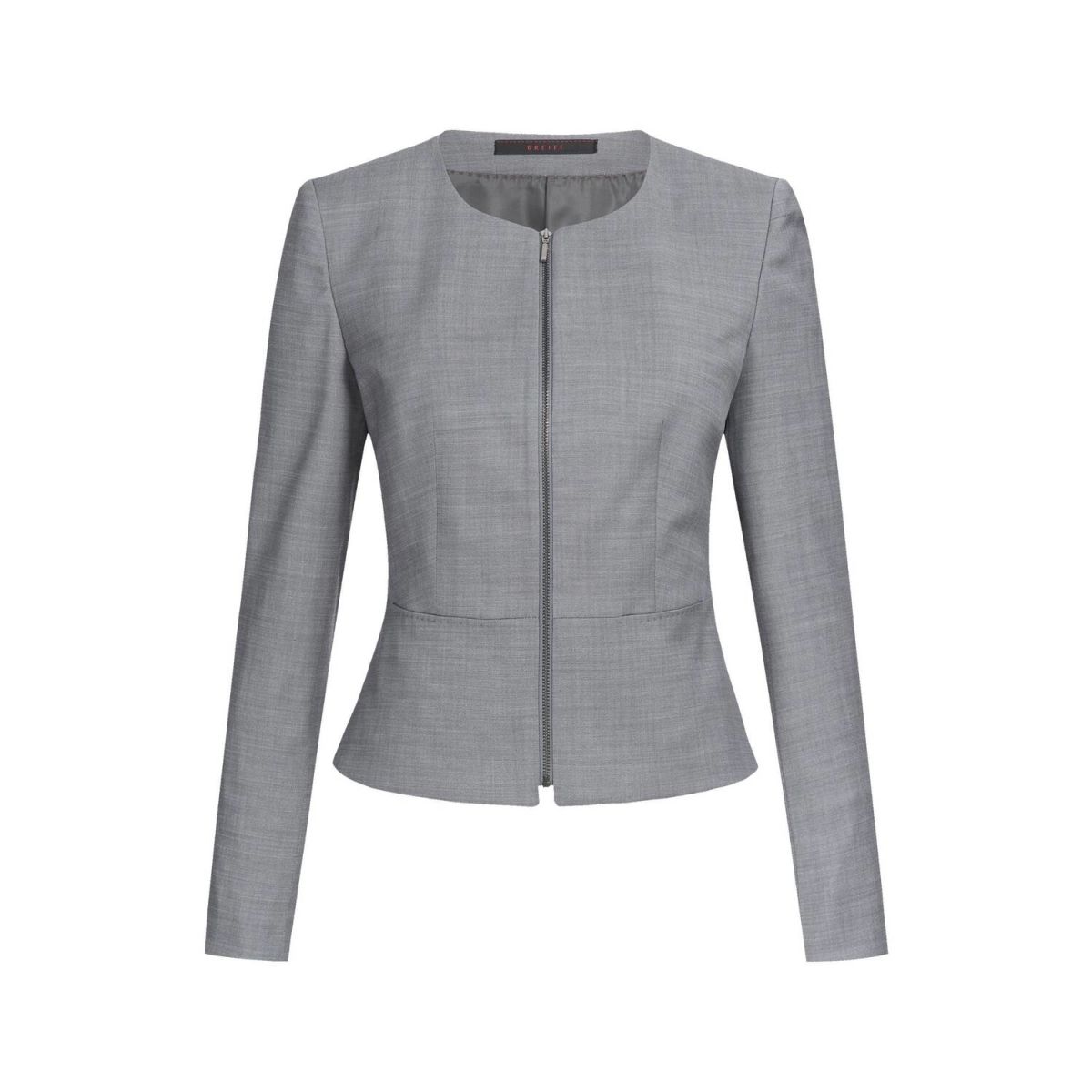 GREIFF Damen-Kurzblazer SF Modern 37.5 mit Reißverschluss Kleidergröße 36; hellgrau