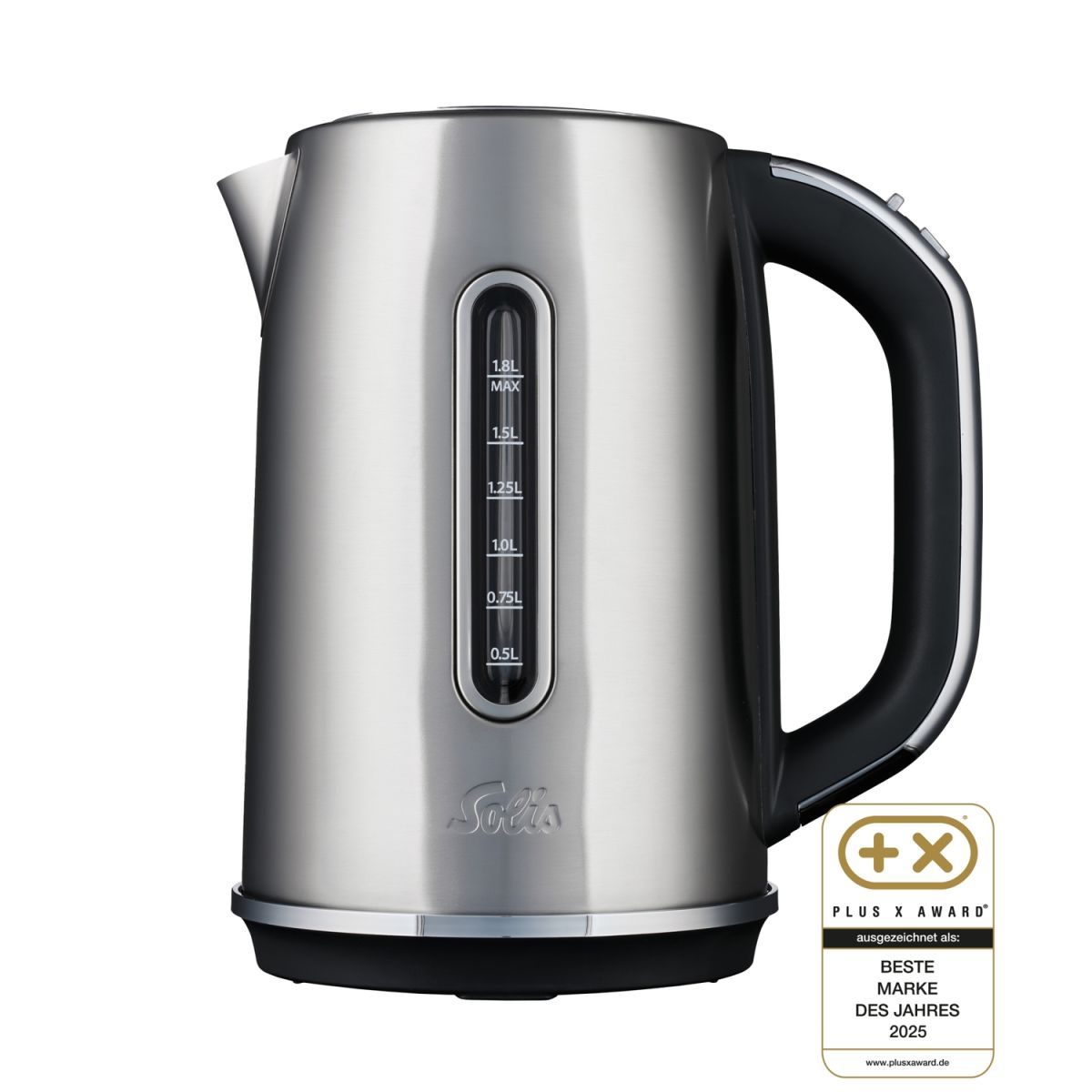 Solis Wasserkocher Wasserstandsanzeige, Kalkfilter, Display; 1800 ml, 44.5x16x22 cm (BxHxT); silber