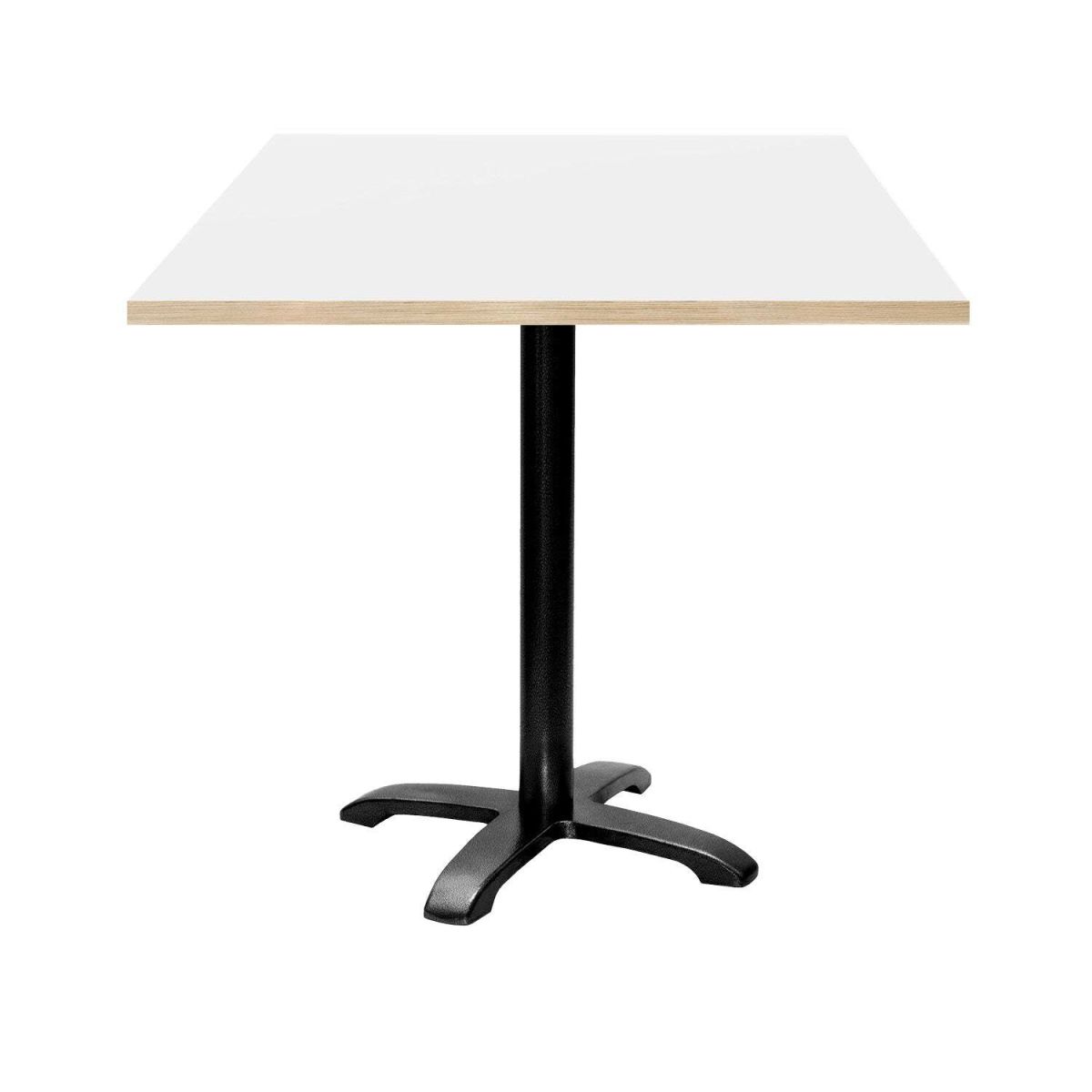 RestooTab Tisch Bazila quadratisch - Dekor Uni 70x70x74 cm (LxBxH); Platte weiß, Gestell schwarz; quadratisch