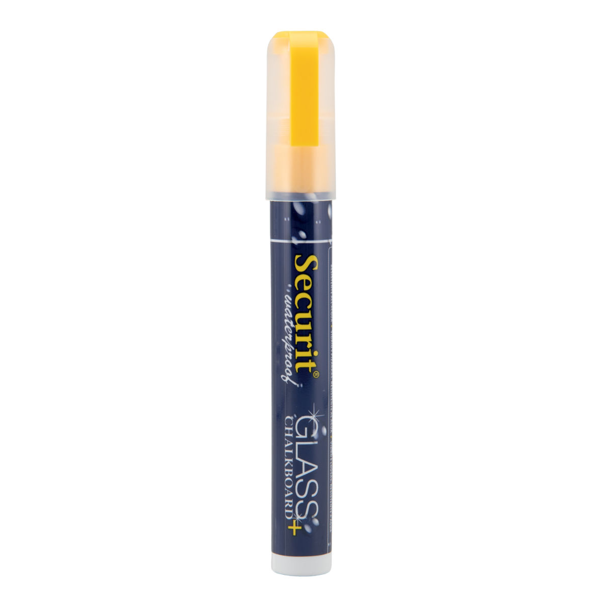 Pennarello a gesso liquido Waterproof Punta a scalpello 2-6mm Securit; 2 cm (L), lunghezza carattere 20 mm; giallo