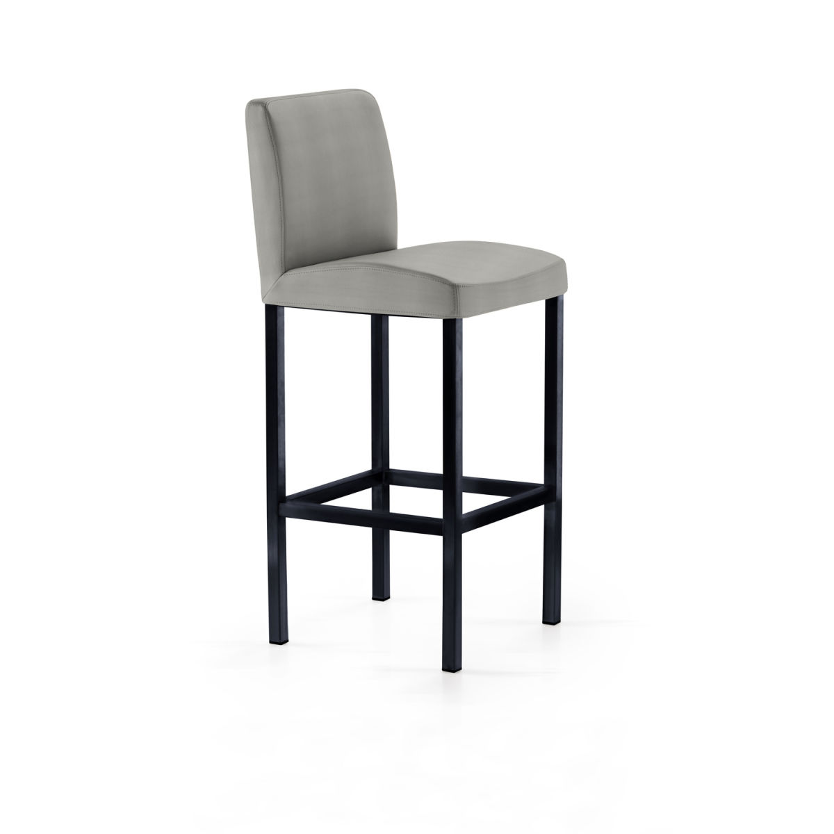 Mayer Sitzmöbel Barhocker Barstuhl, Vierfuß, Mikrofaser in Lederoptik, bis 150 kg 40x45x94 cm (BxTxH); Sitz grau, Gestell schwarz
