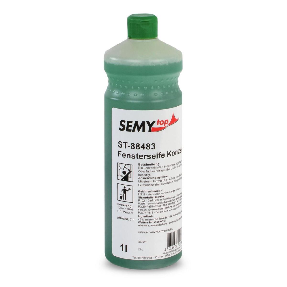 Plock Fensterseife Konzentrat, 6x1 Liter 1 l, 1 l; grün; 6 Stück / Pack