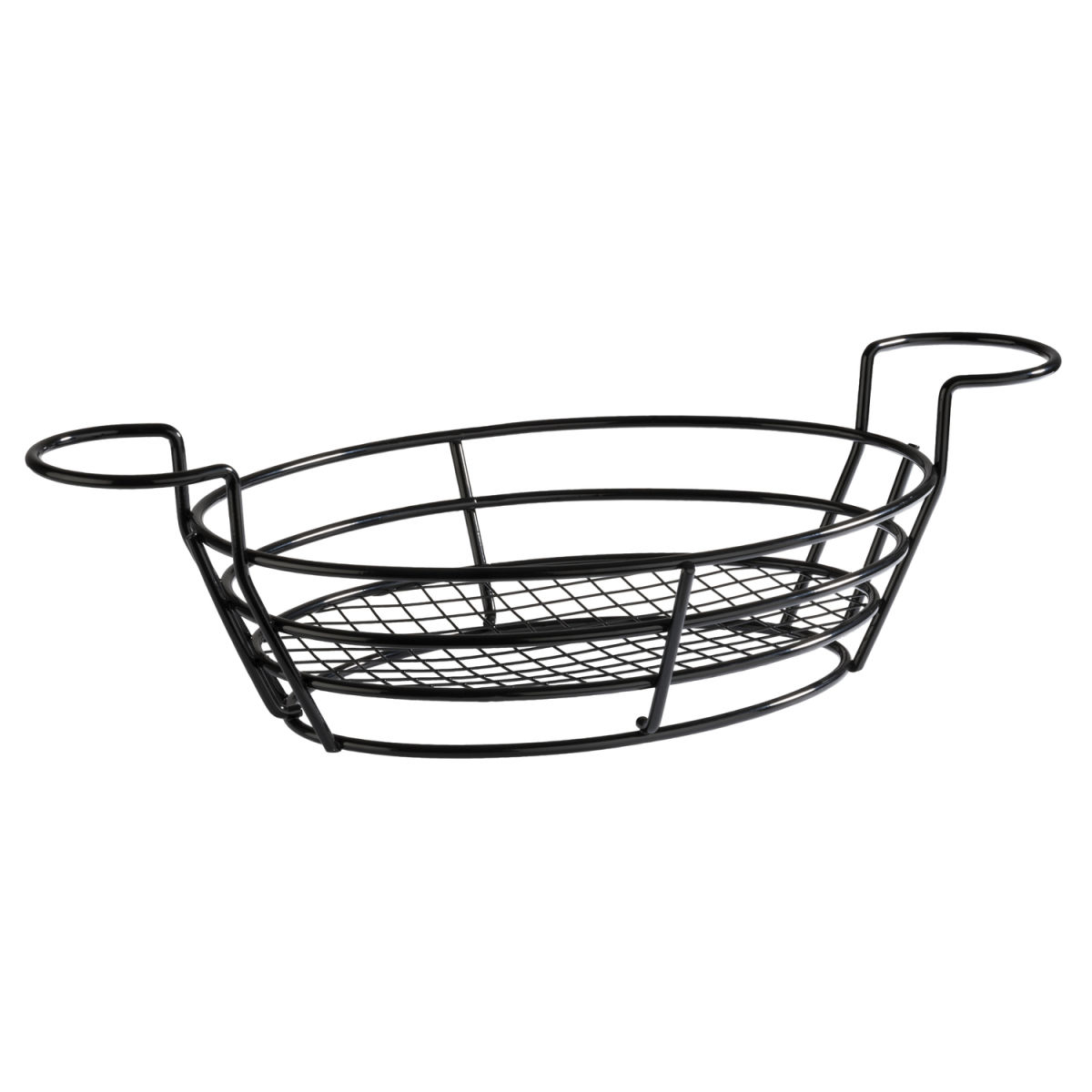 APS Servierkorb BURGER + FRIES, Metall 39.5x20x11 cm (LxBxH); schwarz; oval