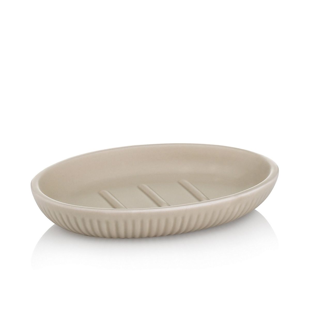 kela Seifenschale Adele Keramik 9.5x2x13.5 cm (BxHxT); grau; oval