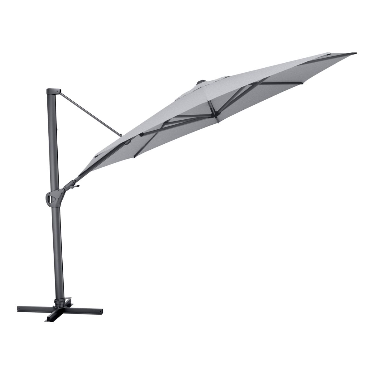 KETTLER Ampelschirm rund EASY SWING LX; 350x350x260 cm (LxBxH); grau meliert; Gestell anthrazit; rund; 3 Stück / Pack