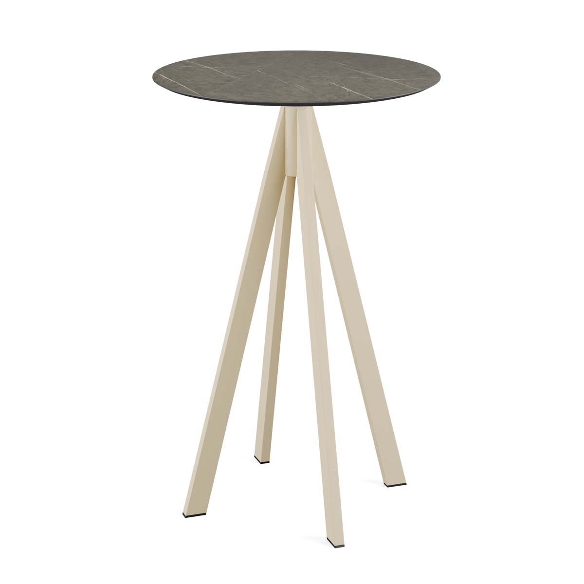 Feros Stehtisch Infinity Sand Gestell + HPL rund 109.2x70 cm (HxØ); braun; rund