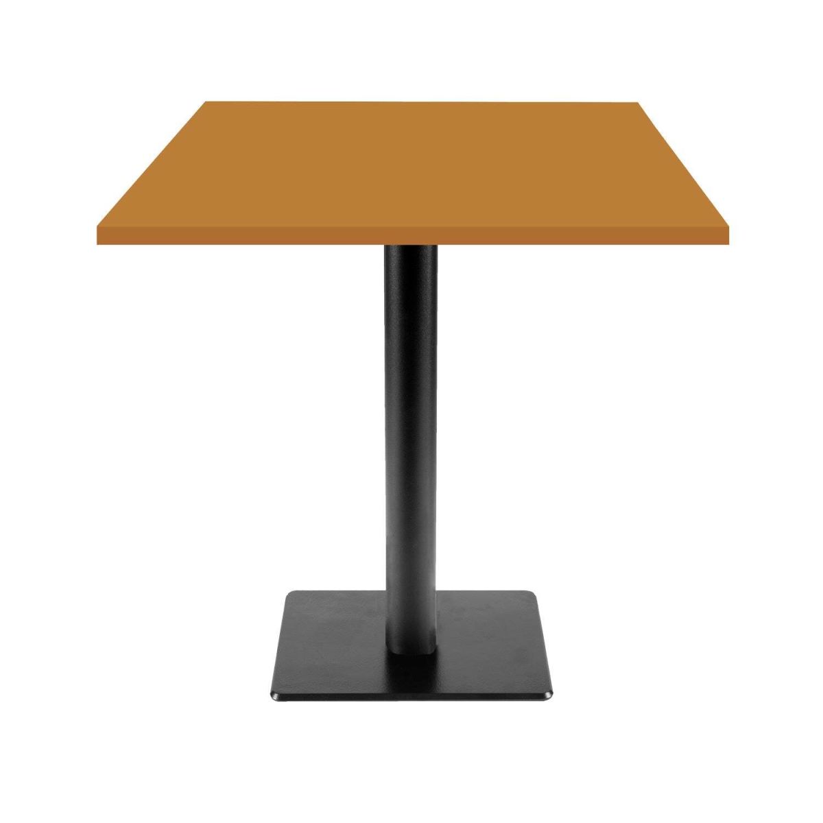 Tavolo Milano-T quadrato - laminato legno & tinta unita RestooTab; 70x70x75 cm (LxLxH); senape; quadrata