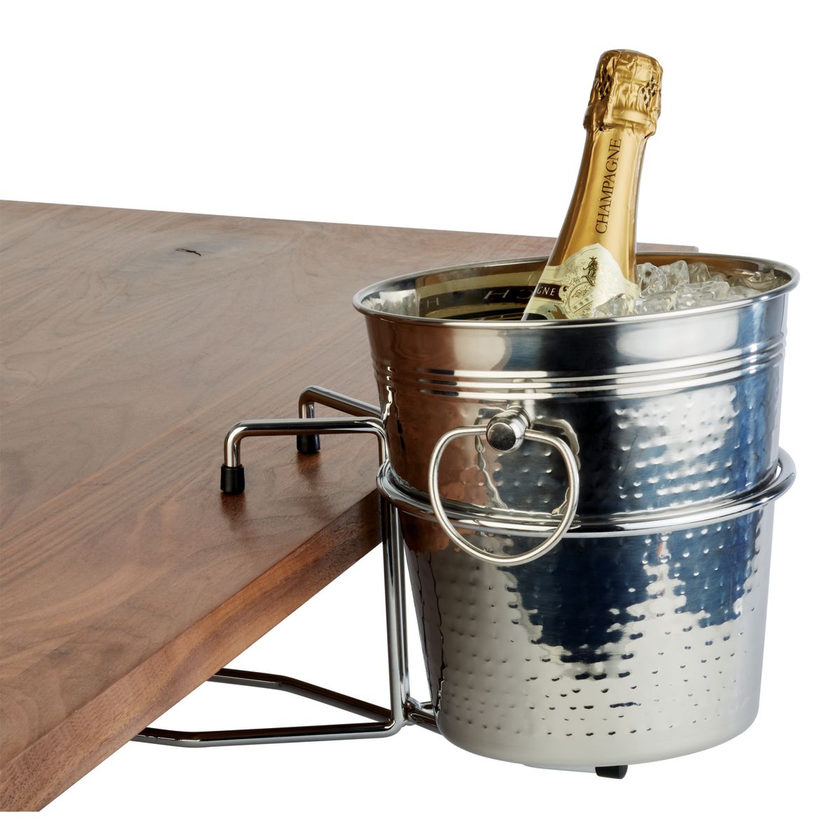 APS Tischhalterung für Sektkühler, Metall 49x20x18x17 cm (LxBxØxH); silber