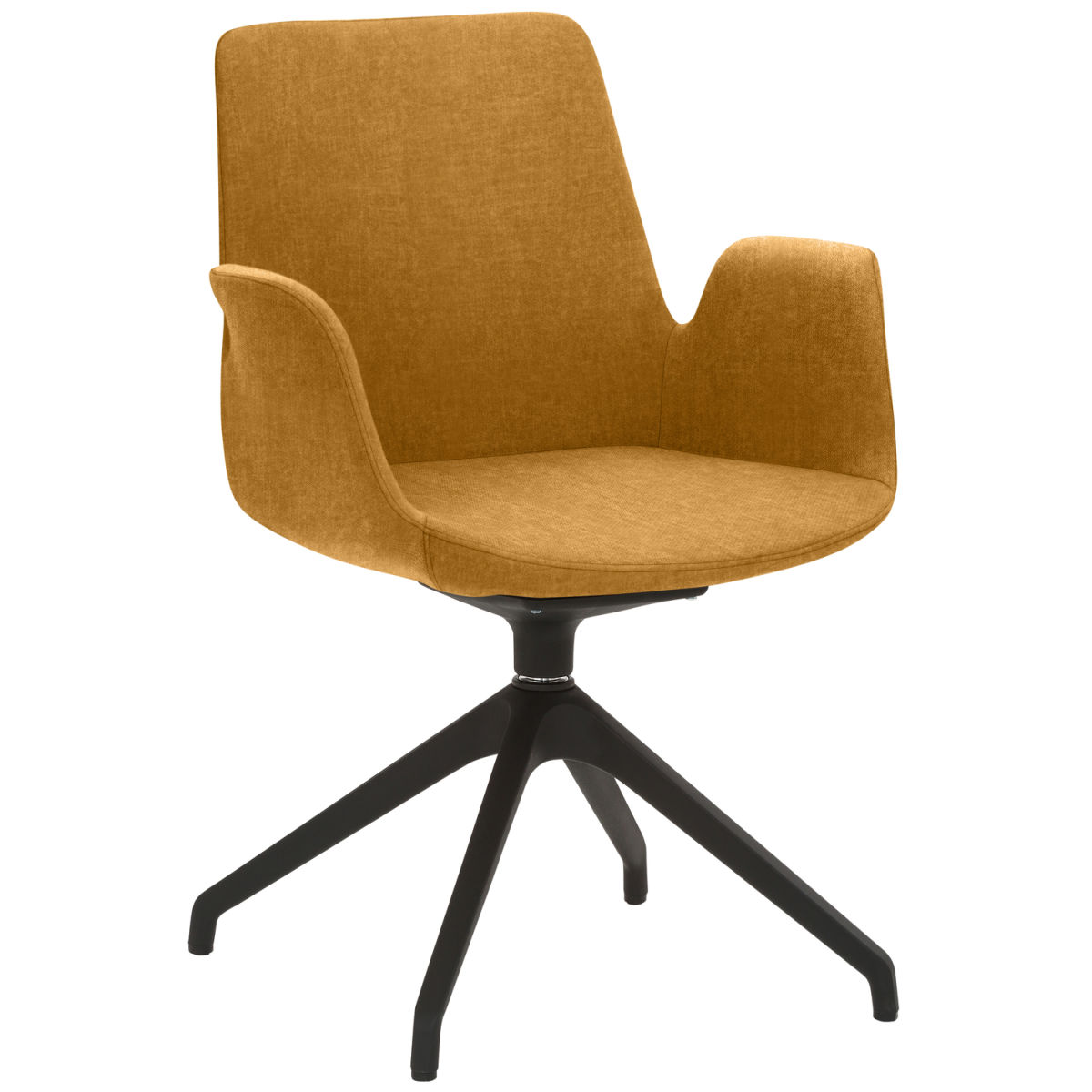 Mayer Sitzmöbel Sessel 2009 Polyester-Stoff, mit Armlehnen 58x57x84 cm (BxTxH); Sitz senf, Gestell schwarz