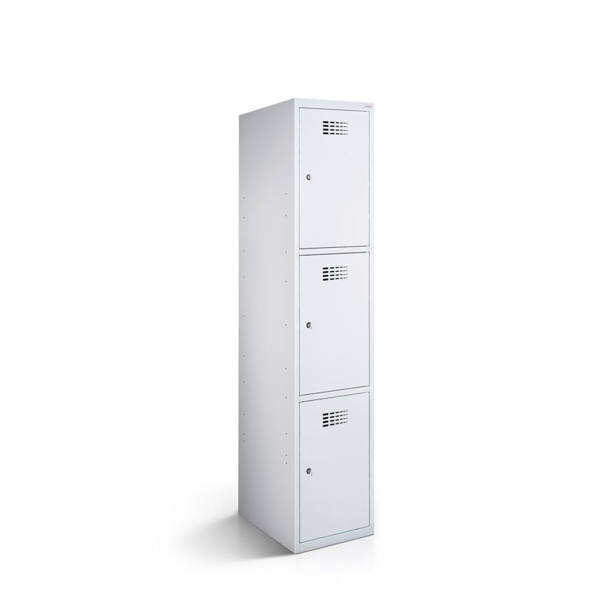 rotstahl Fächerschrank 3 Fächer mit lichtgrauem Korpus 30x50x180 cm (BxTxH); hellgrau