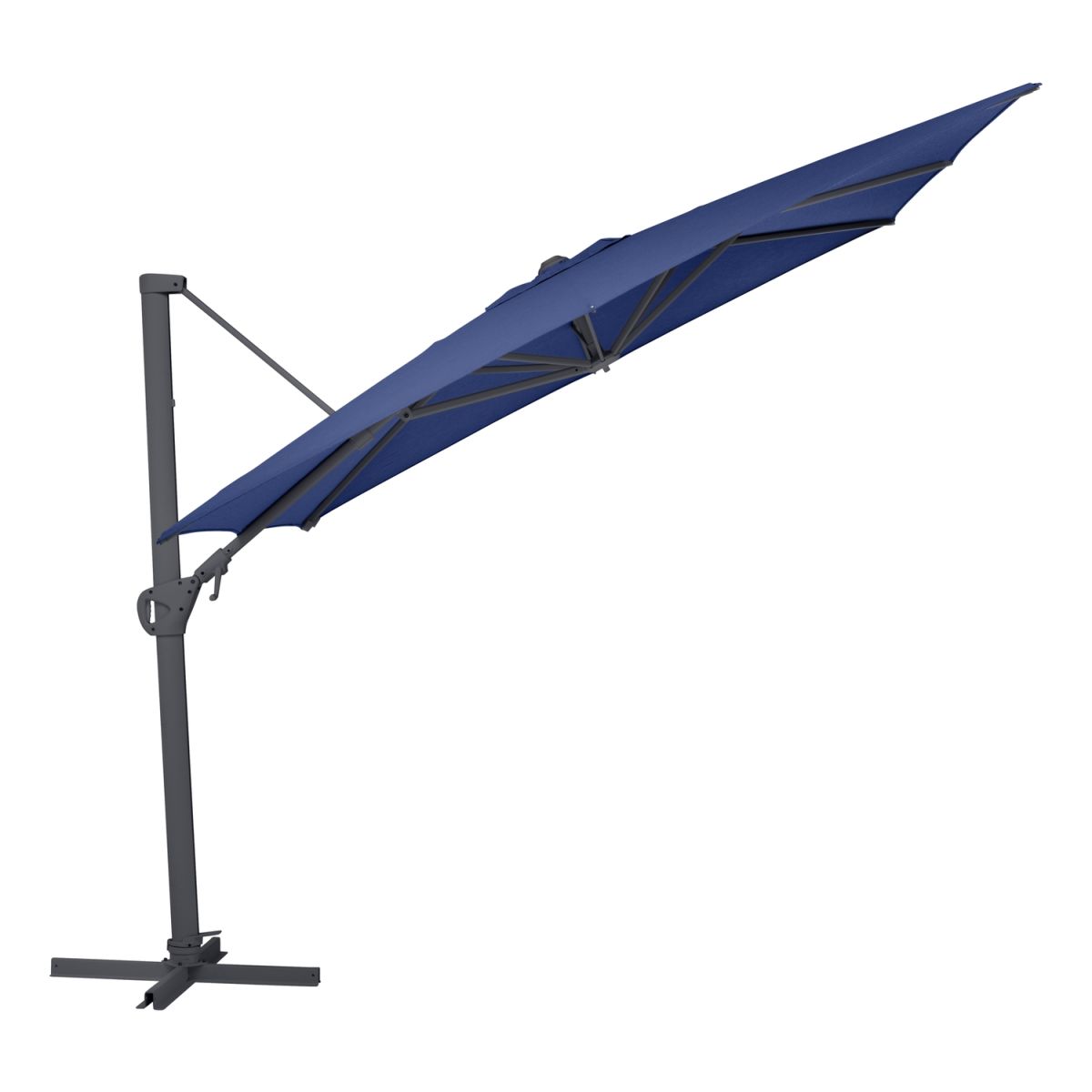 KETTLER Schirm UPF 50+ EASY SWING , mit PU-Beschichtung 300x300x260 cm (LxBxH); blau; Gestell anthrazit; quadratisch; 3 Stück / Pack